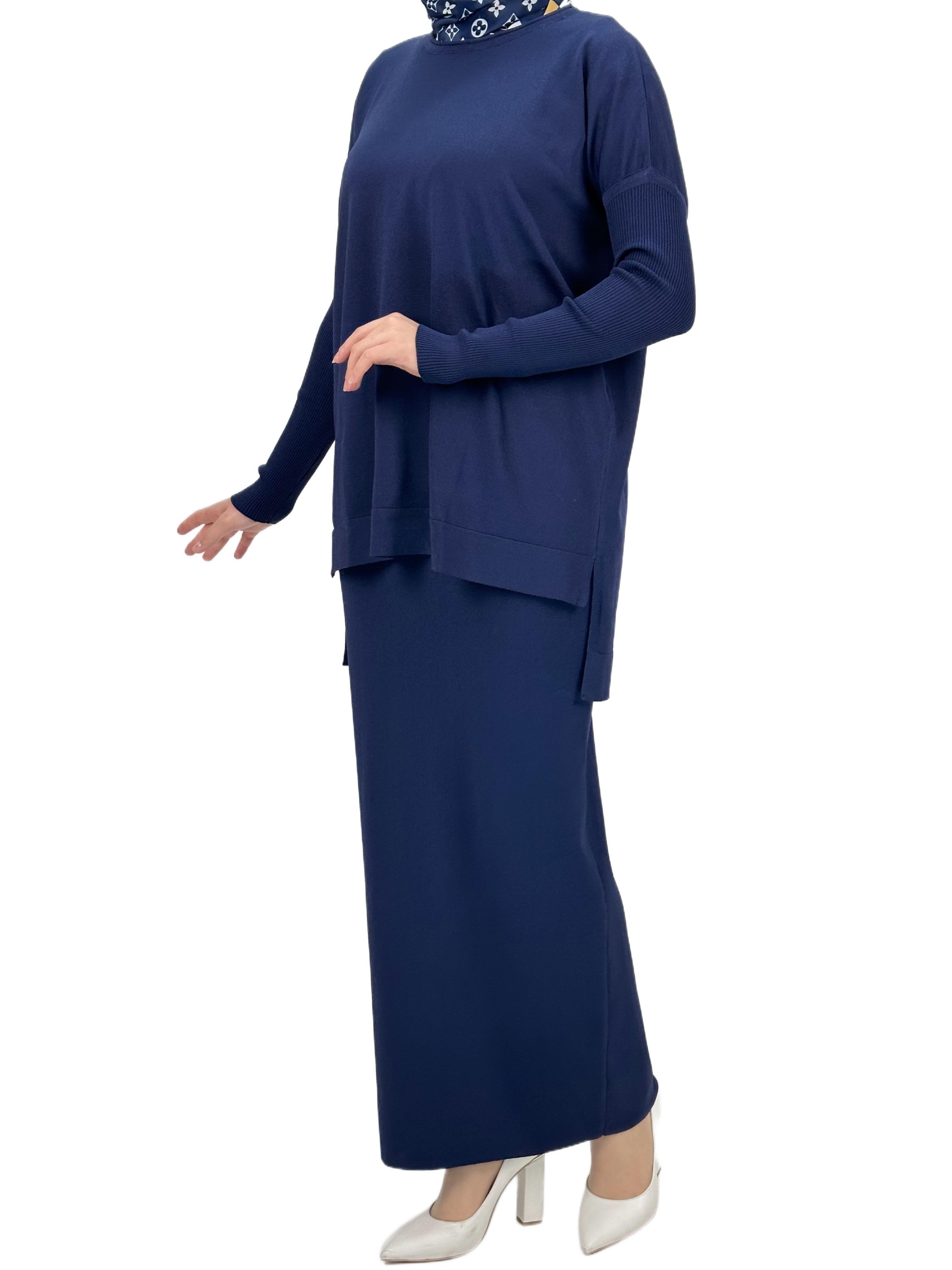 OTW1929 Merserize Triko Bluz Lacivert