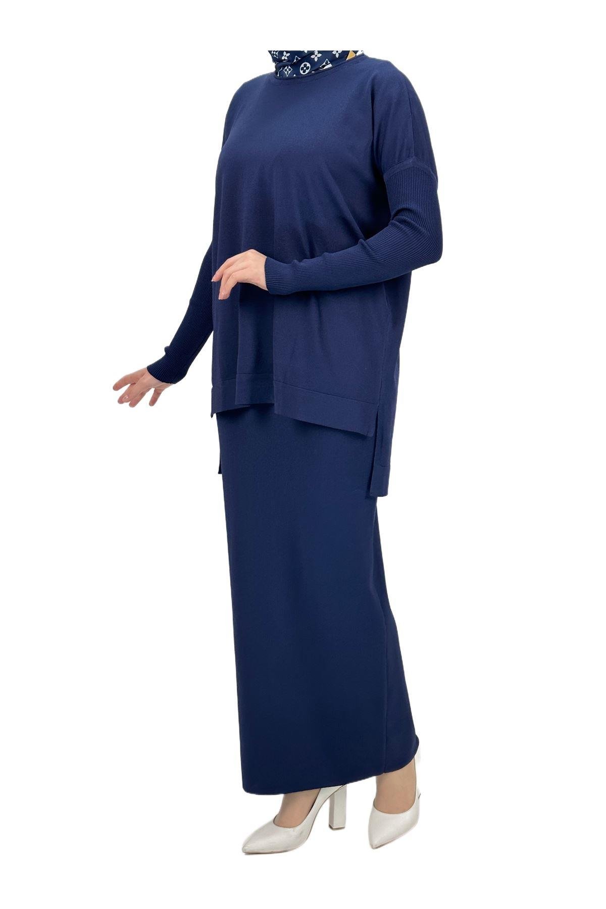 OTW1929 Merserize Triko Bluz Lacivert