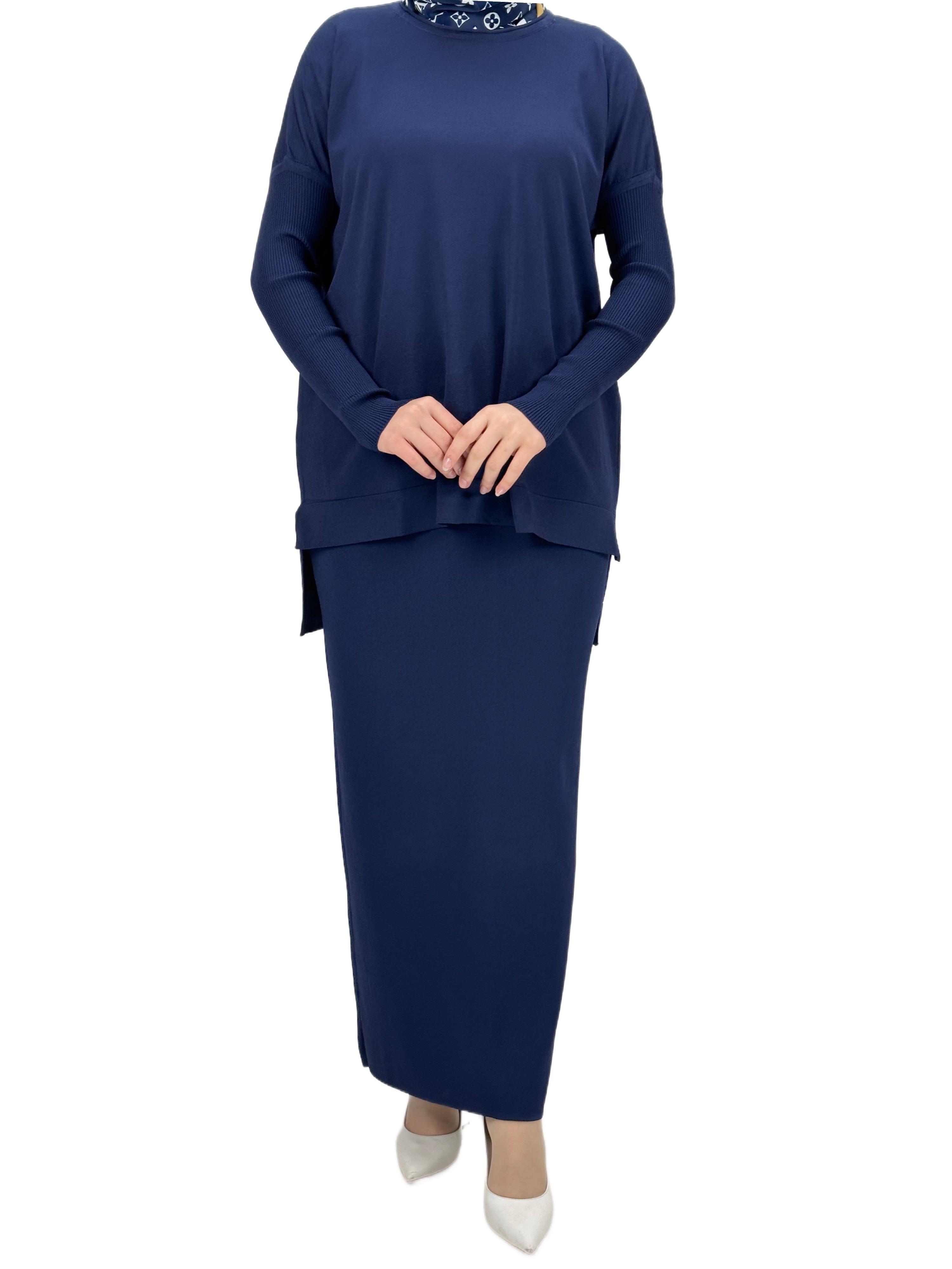 OTW1929 Merserize Triko Bluz Lacivert