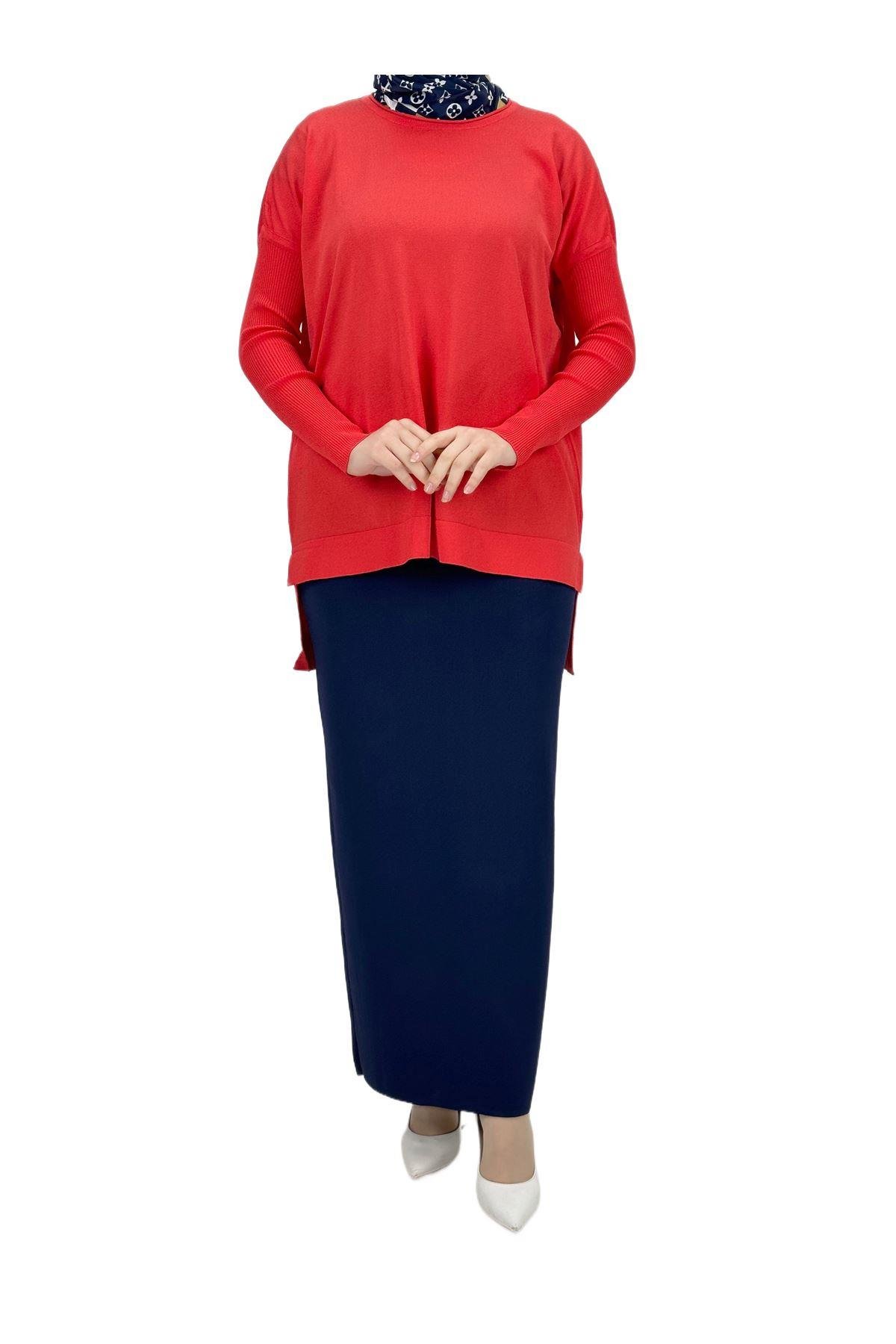OTW1929 Merserize Triko Bluz Mercan