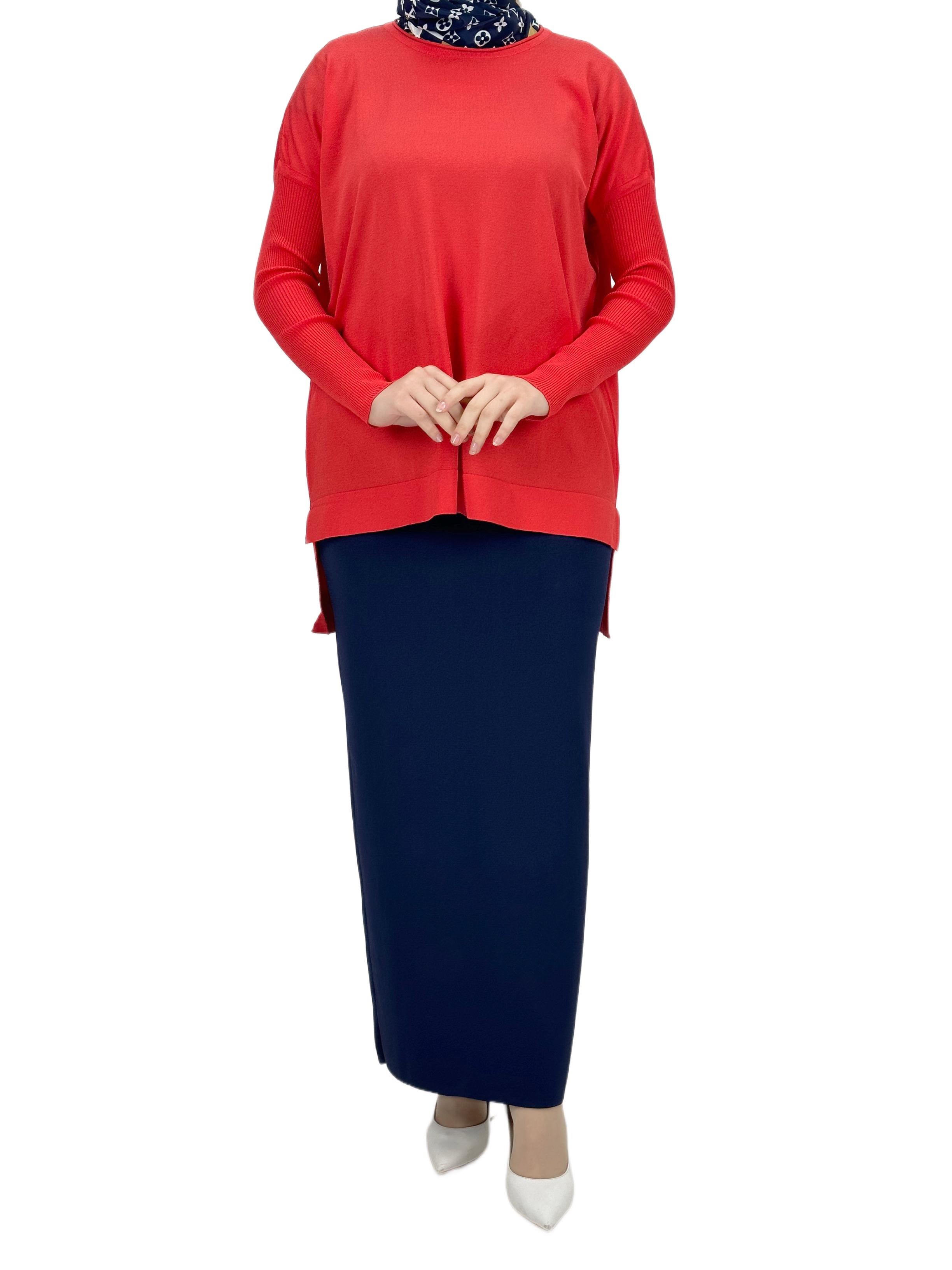 OTW1929 Merserize Triko Bluz Mercan