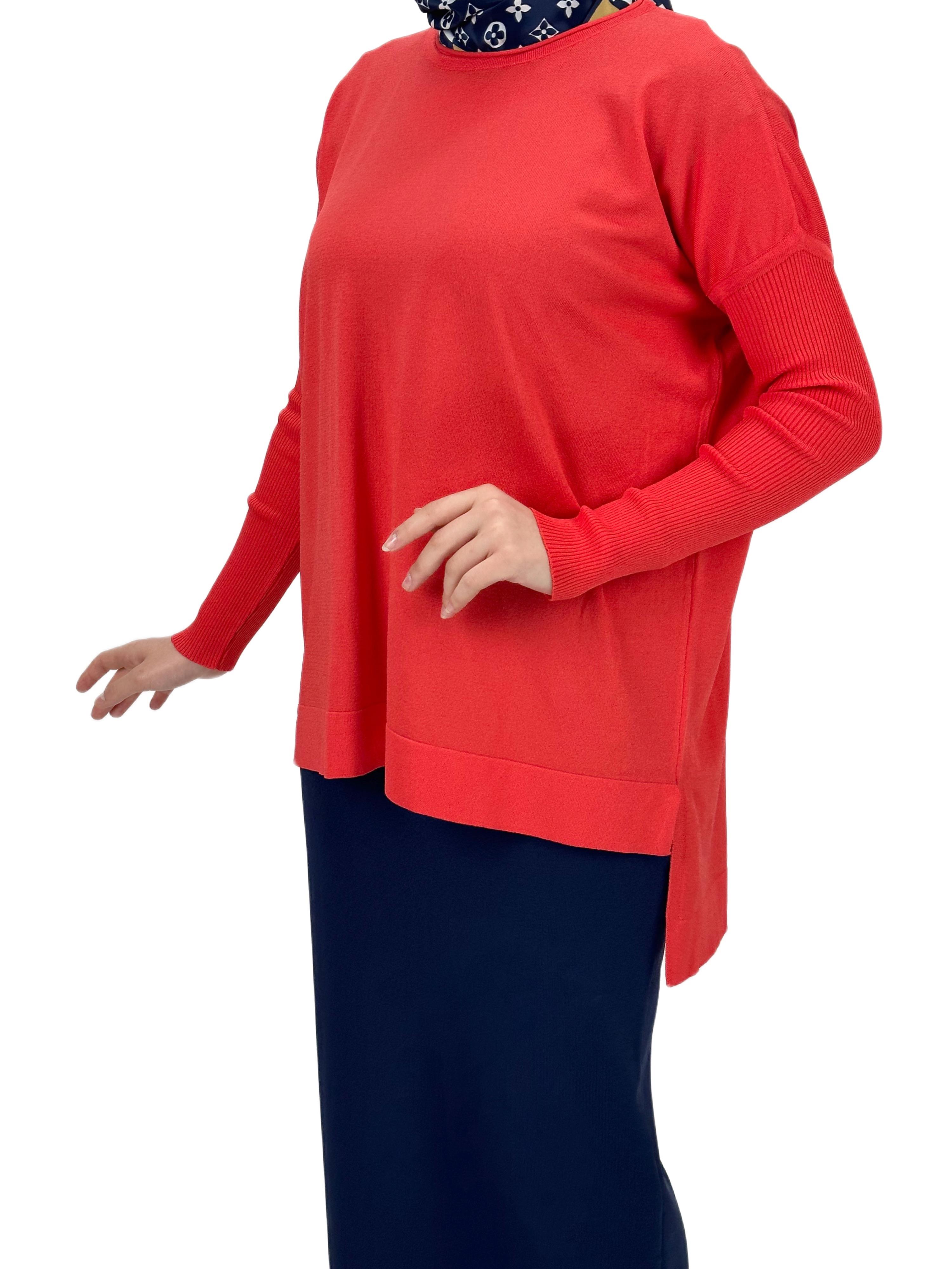 OTW1929 Merserize Triko Bluz Mercan