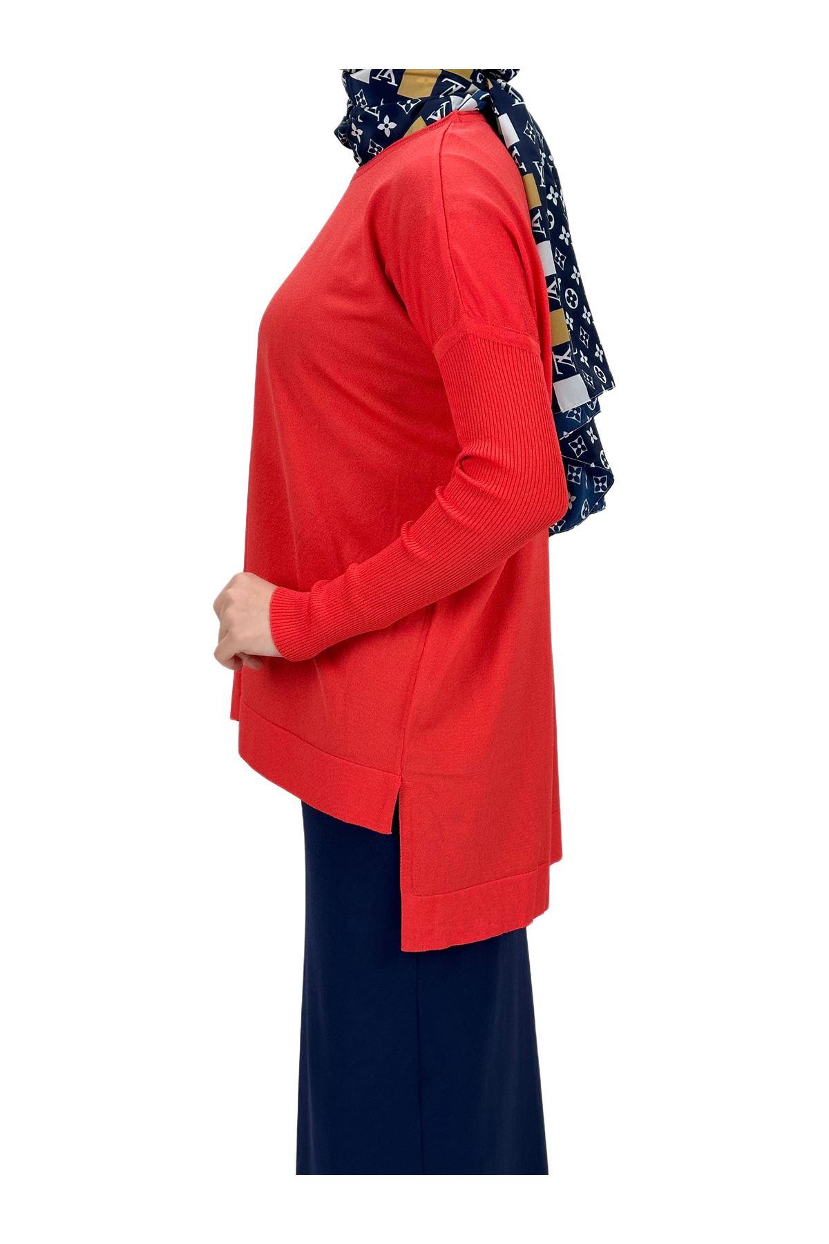 OTW1929 Merserize Triko Bluz Mercan