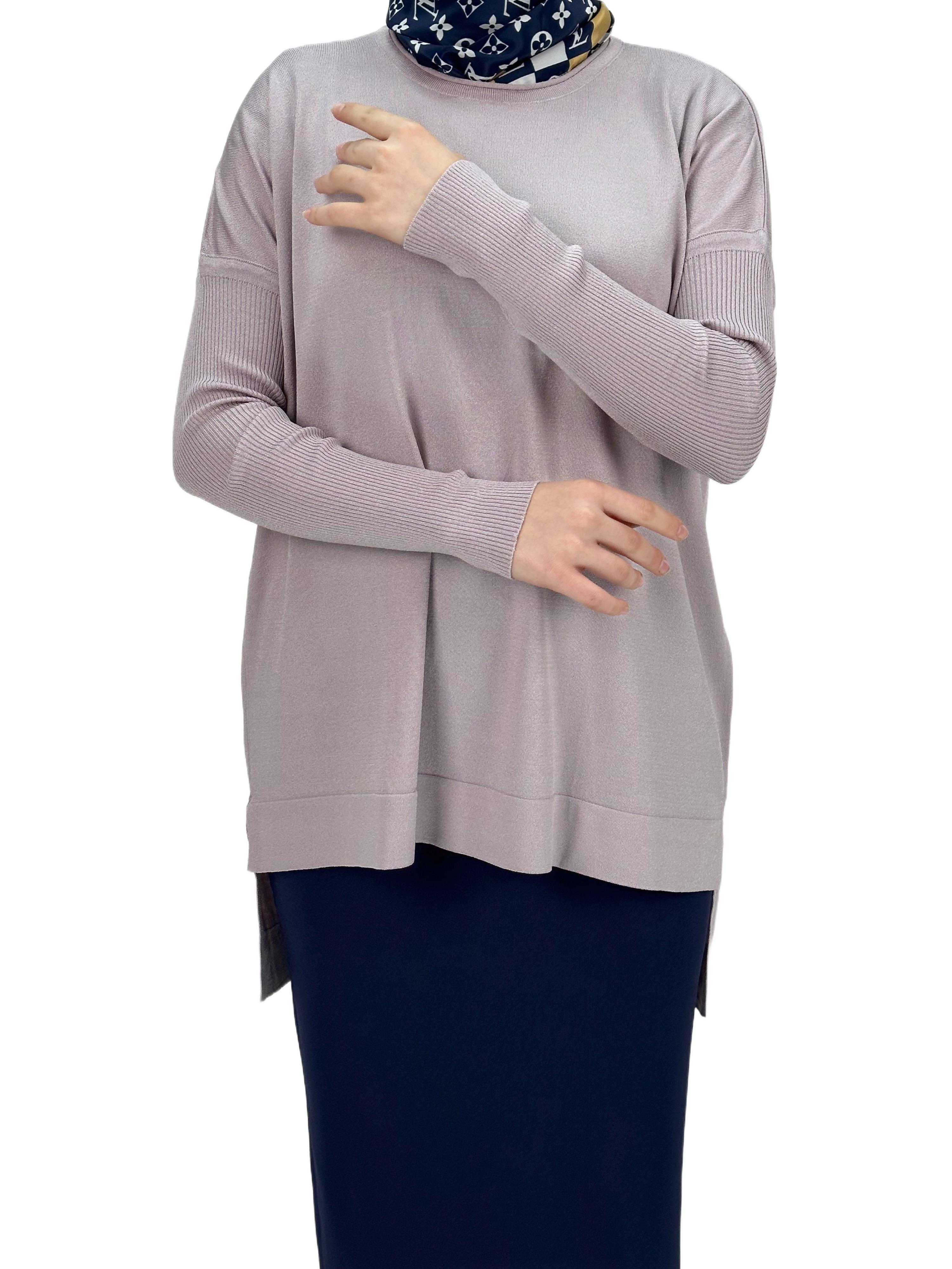 OTW1929 Merserize Triko Bluz Pudra