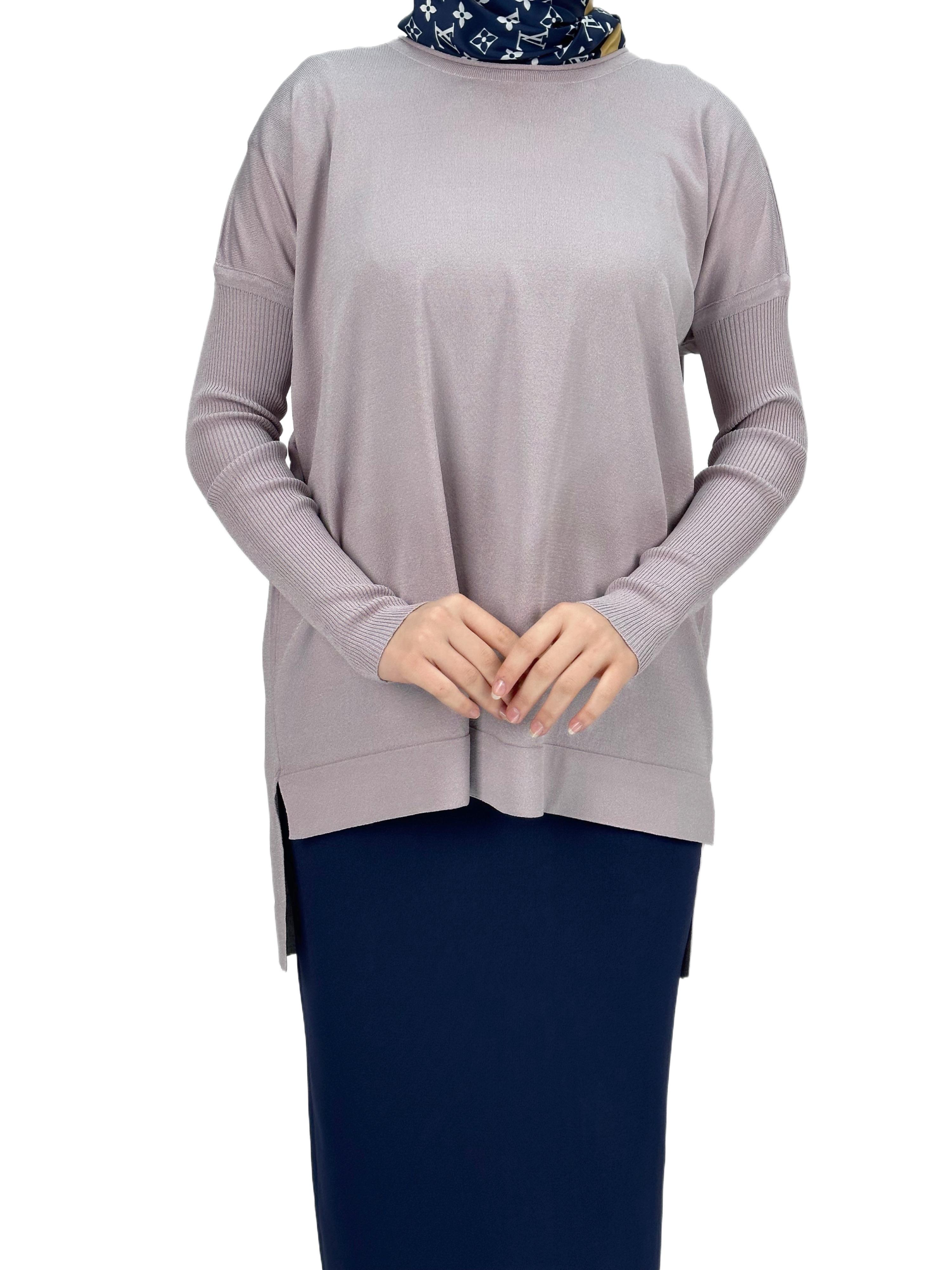 OTW1929 Merserize Triko Bluz Pudra