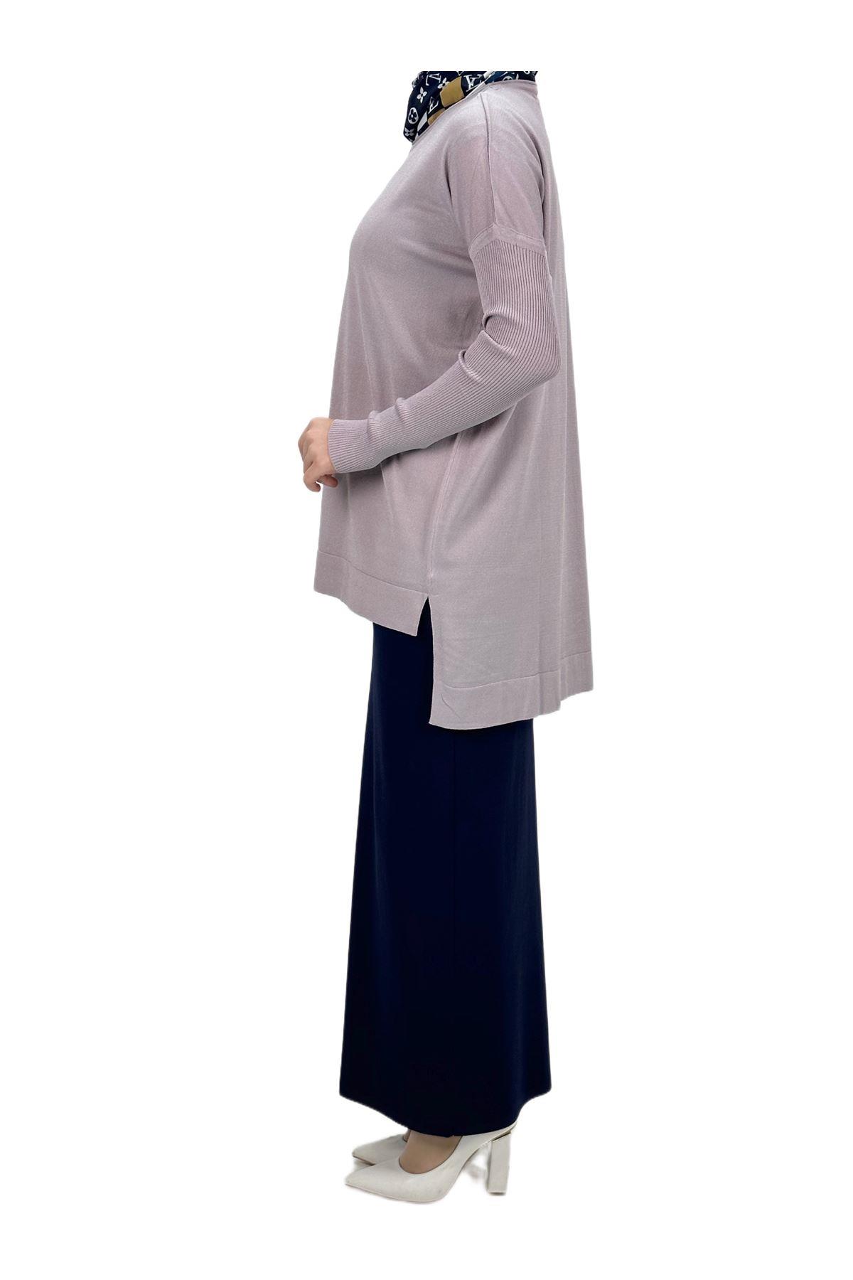 OTW1929 Merserize Triko Bluz Pudra