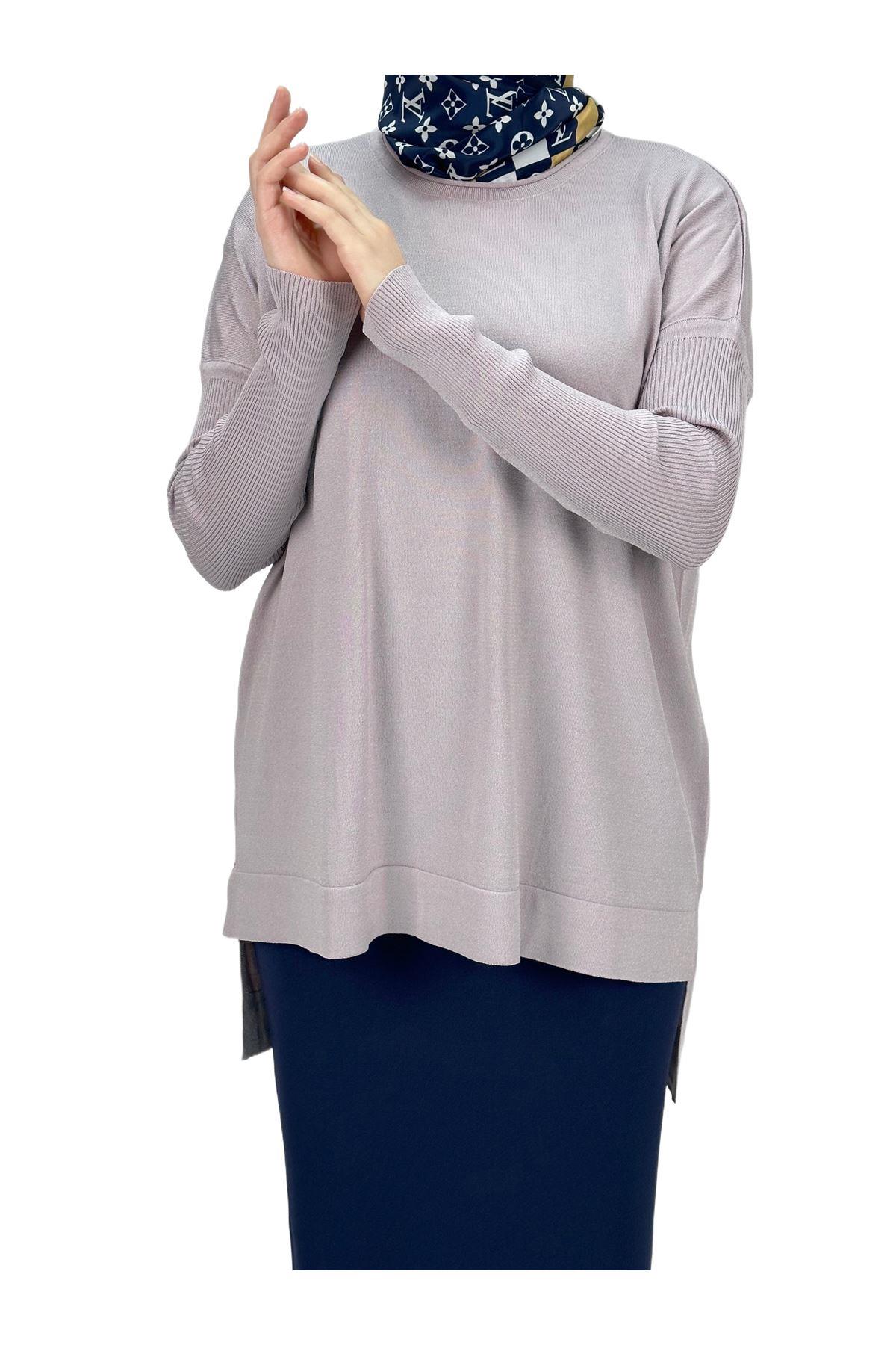 OTW1929 Merserize Triko Bluz Pudra