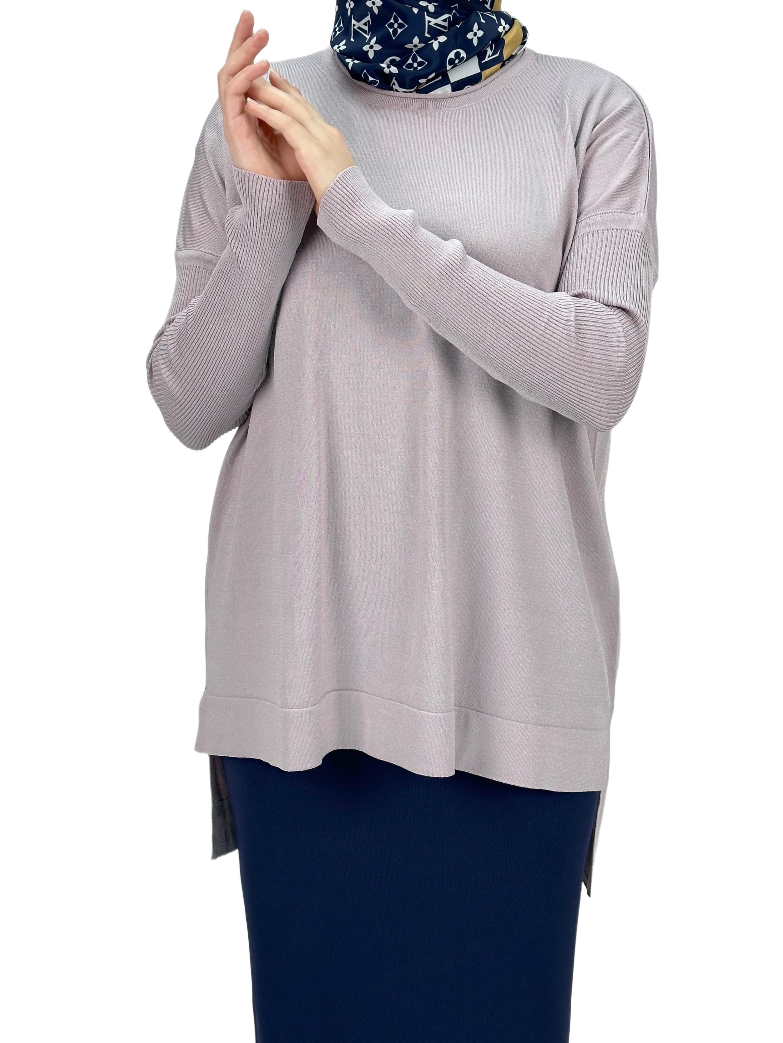OTW1929 Merserize Triko Bluz Pudra