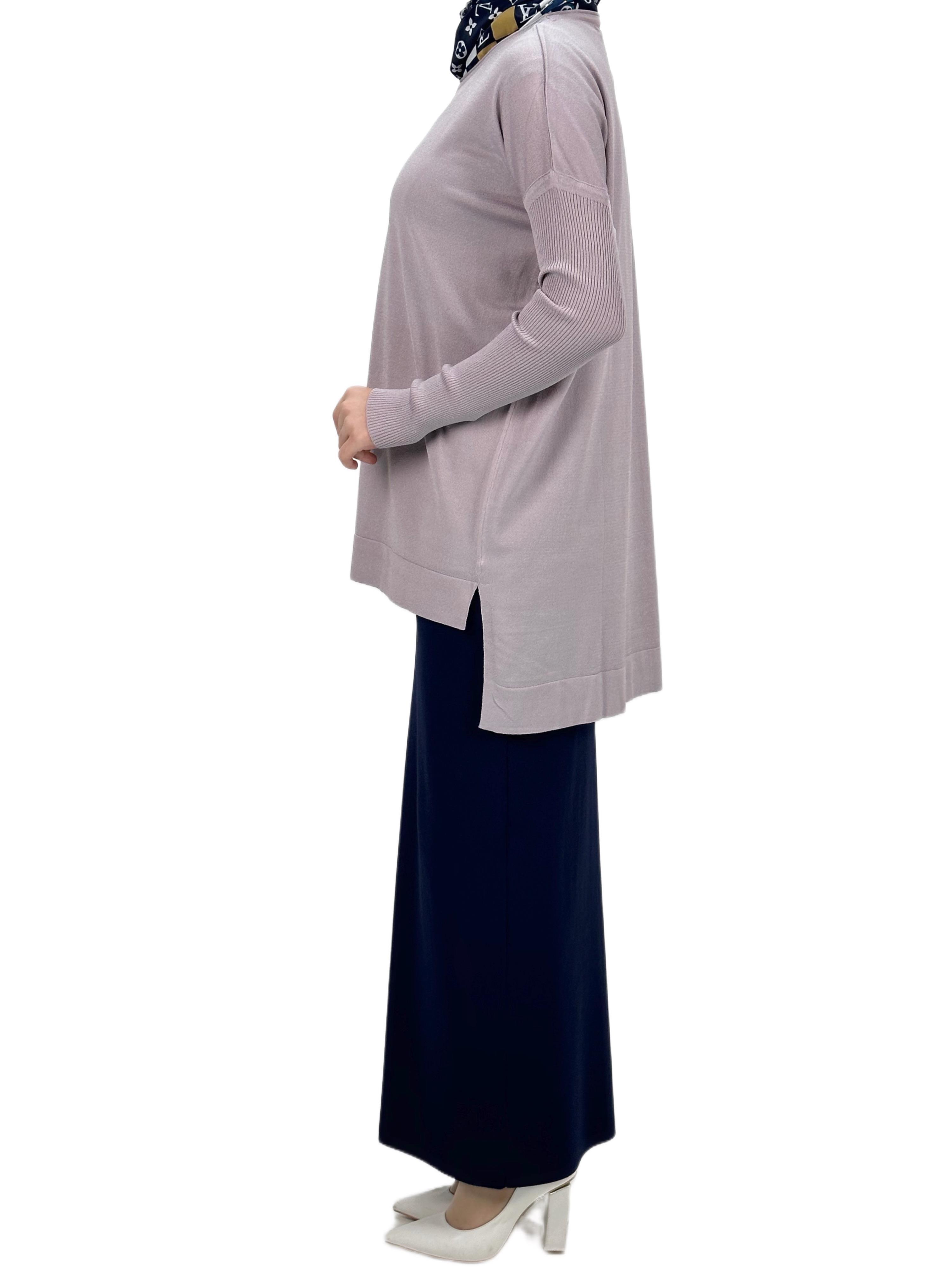 OTW1929 Merserize Triko Bluz Pudra