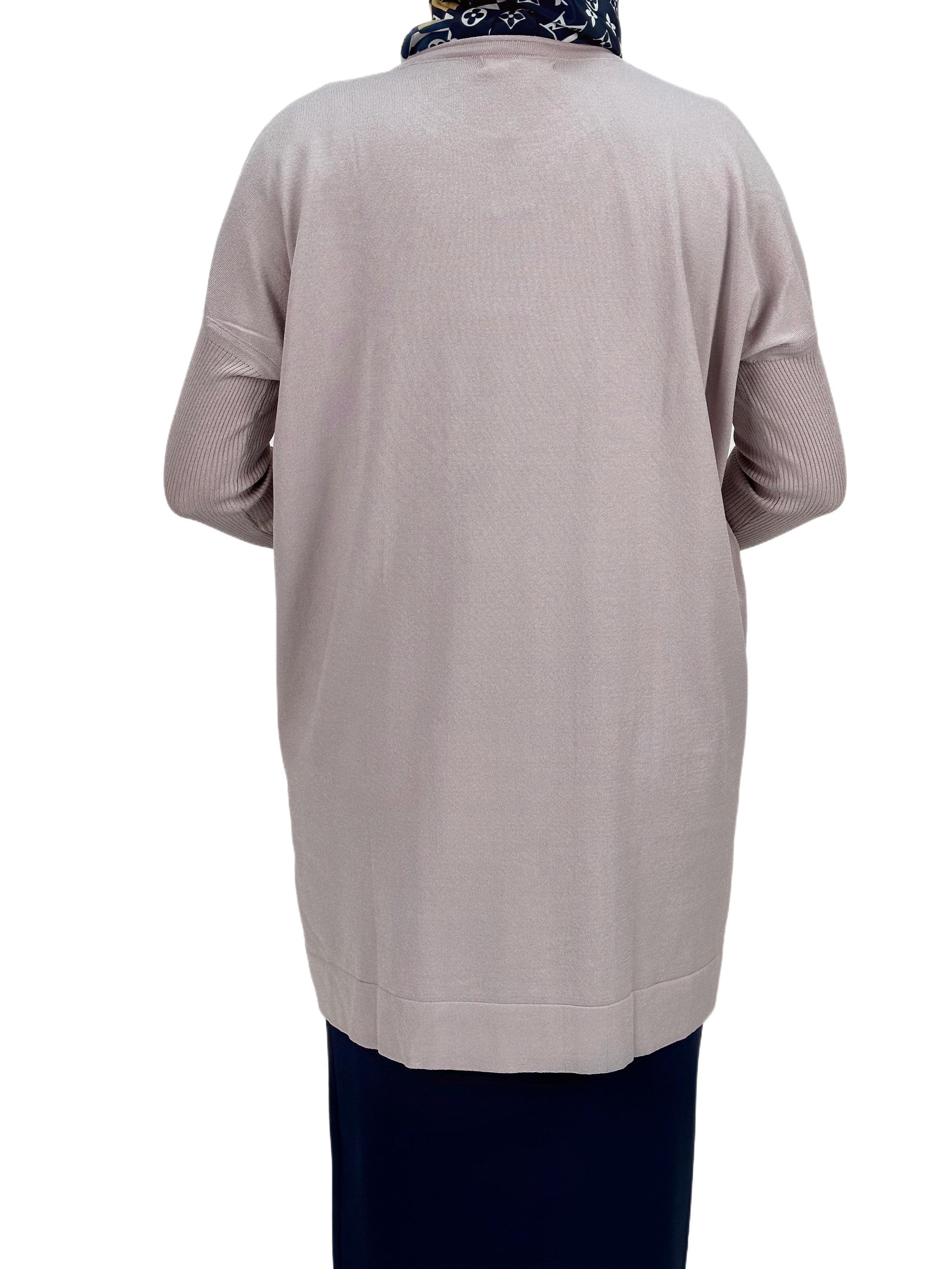 OTW1929 Merserize Triko Bluz Pudra