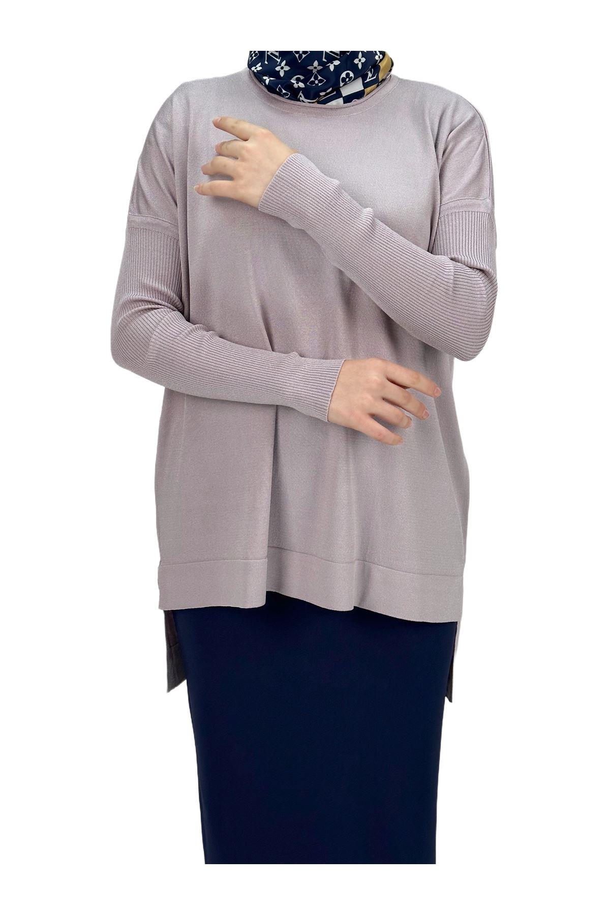 OTW1929 Merserize Triko Bluz Pudra