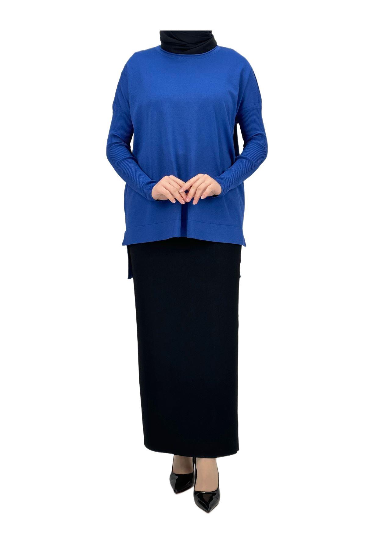 OTW1929 Merserize Triko Bluz Saks