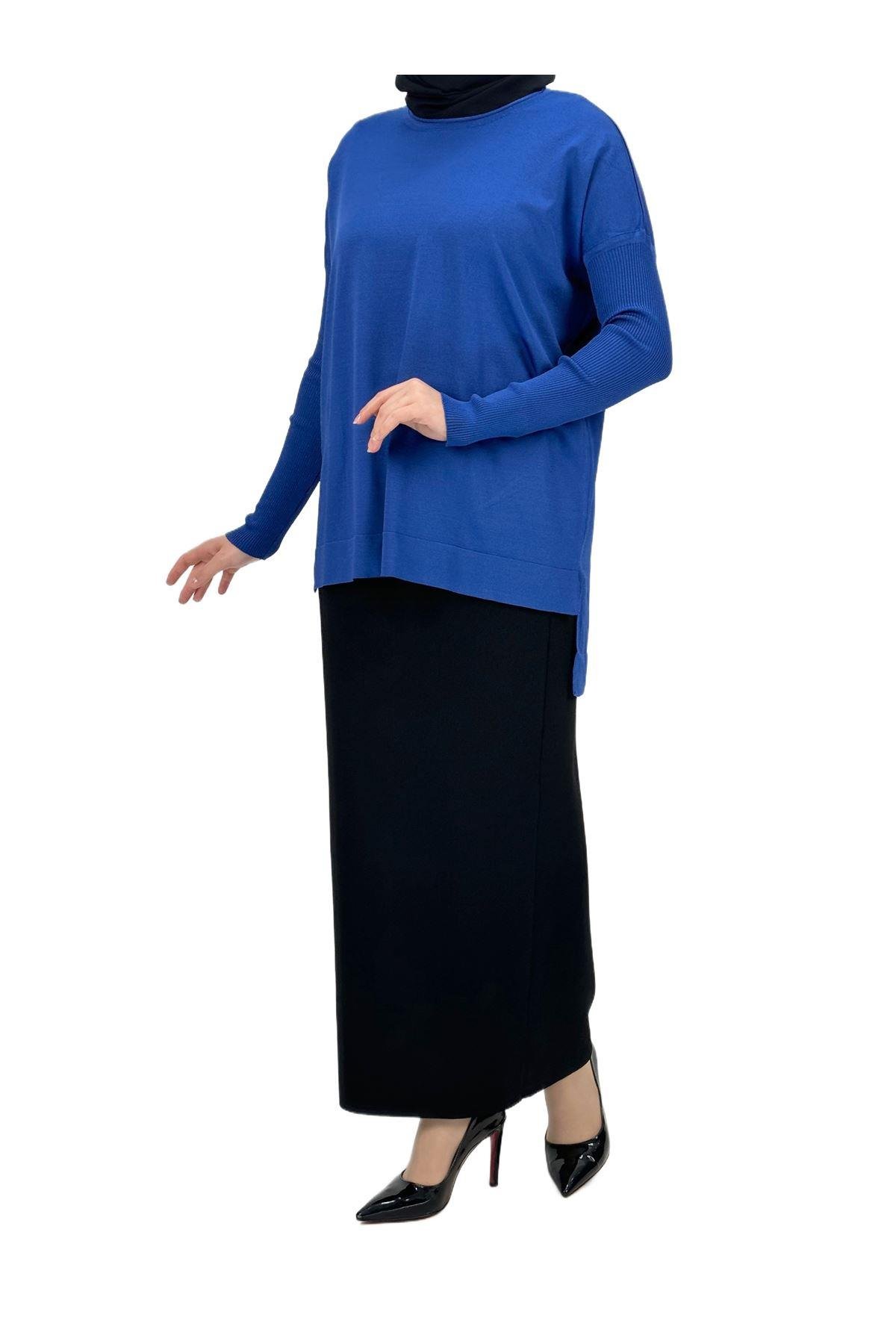 OTW1929 Merserize Triko Bluz Saks