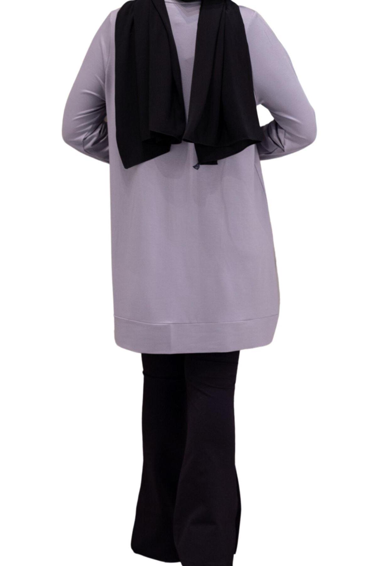 OTW20025 İki İplik Tunik Gri