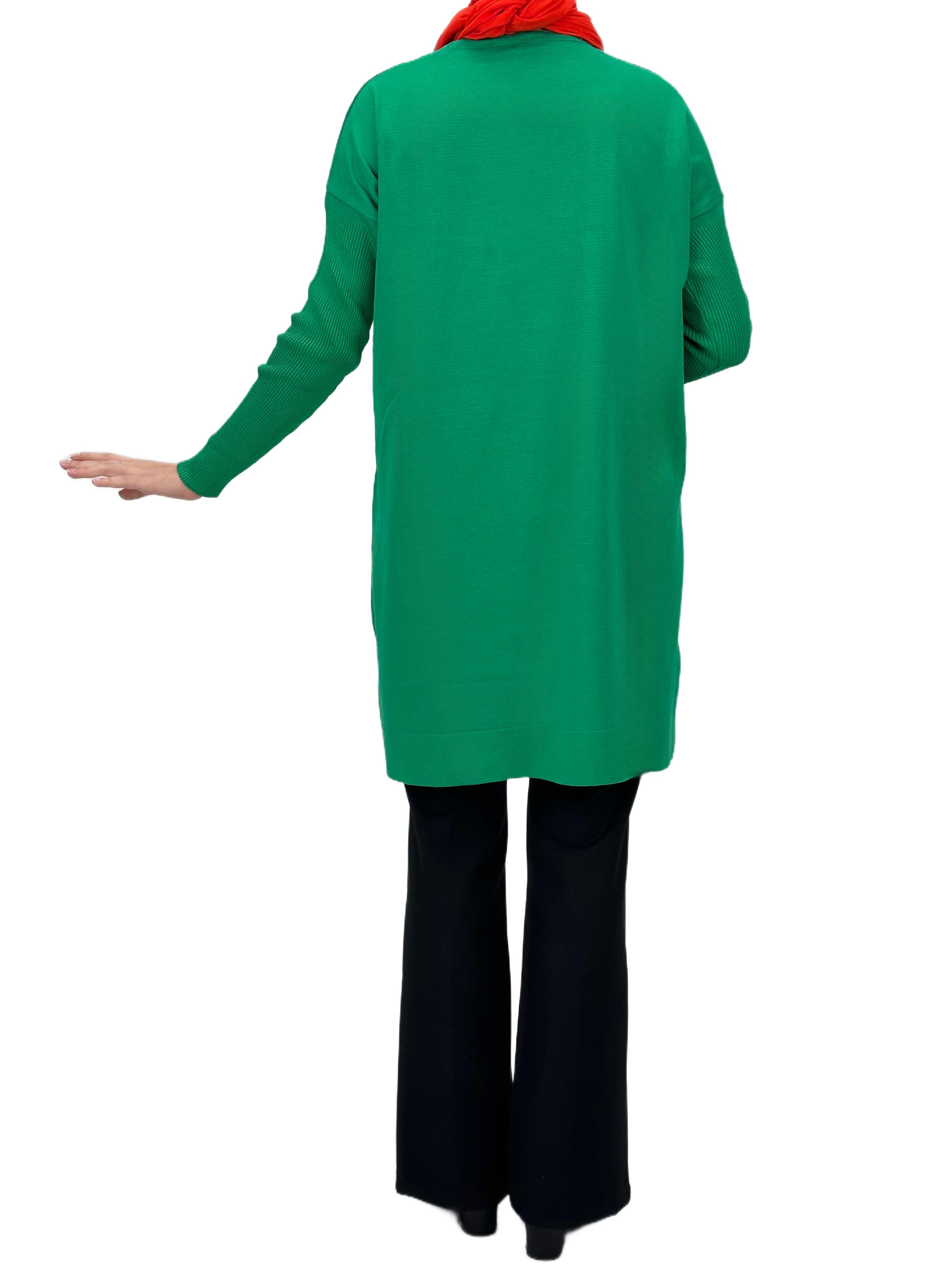 OTW2024 Kabartma Desenli Merserize Triko Tunik Benetton