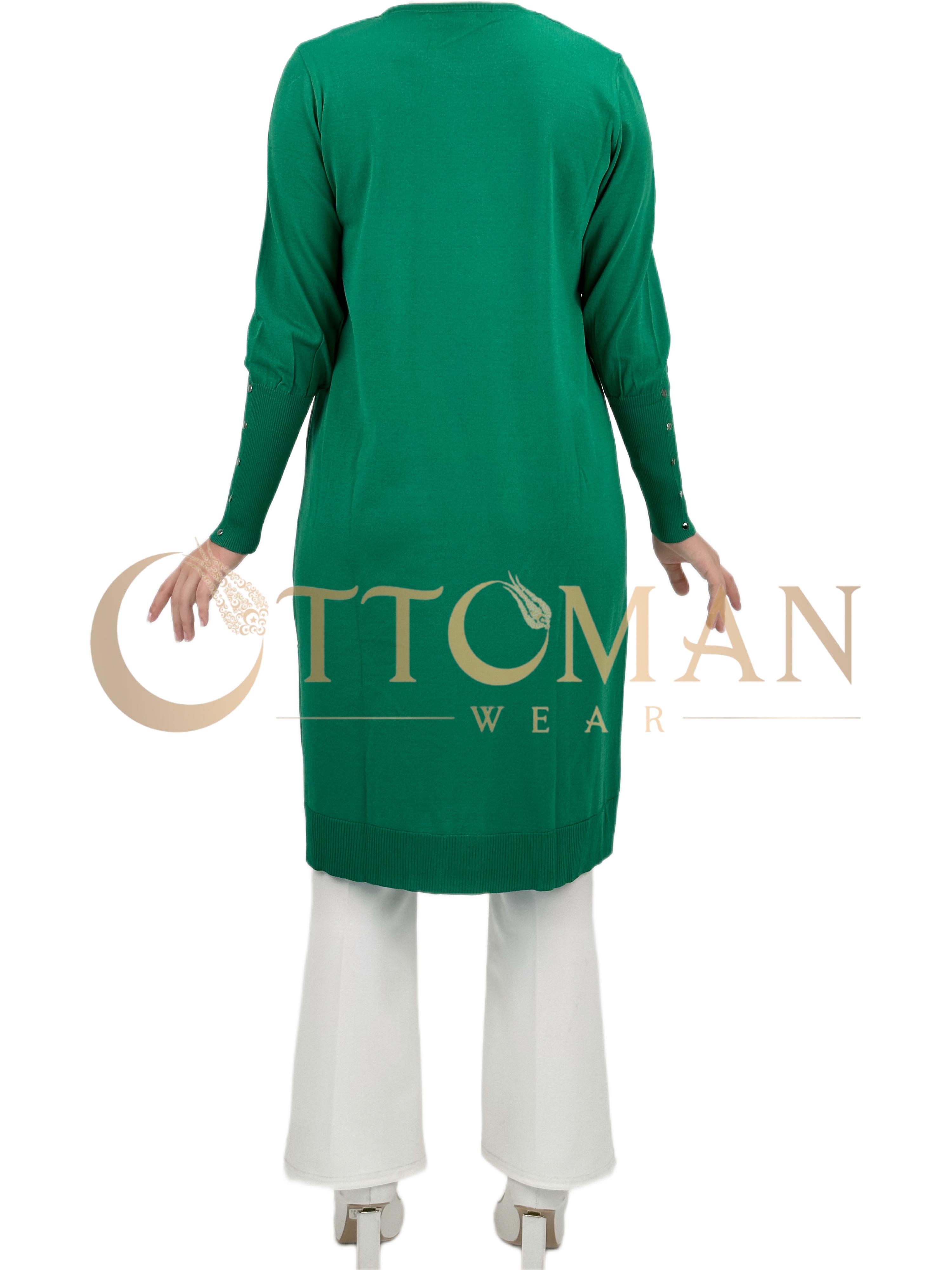 OTW2769 Omuzu Zımbalı Triko Tunik Benetton