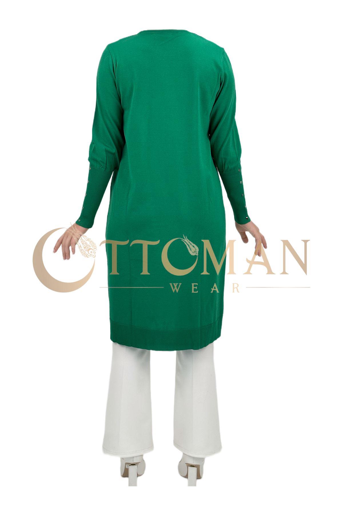 OTW2769 Omuzu Zımbalı Triko Tunik Benetton