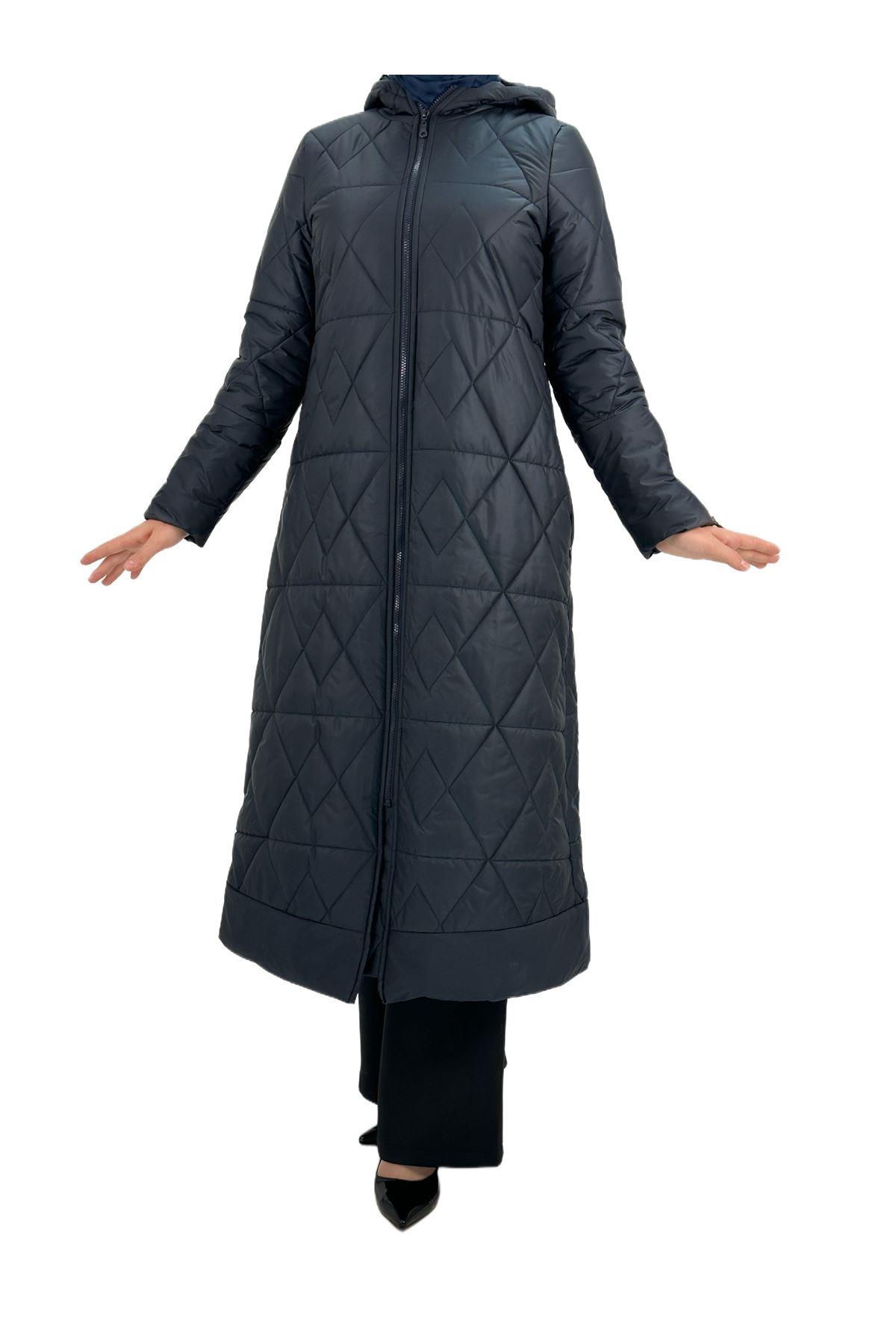 OTW36203 Kapüşonlu Şişme Mont Lacivert