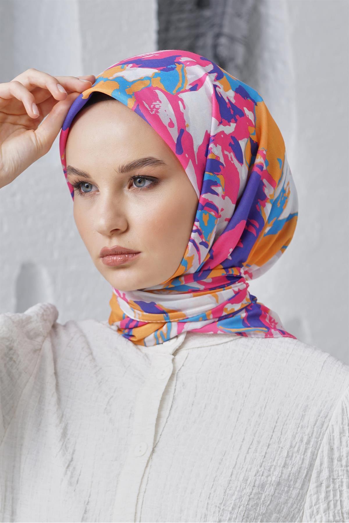 OTW4226 Linen Zambak Eşarp Fuşya