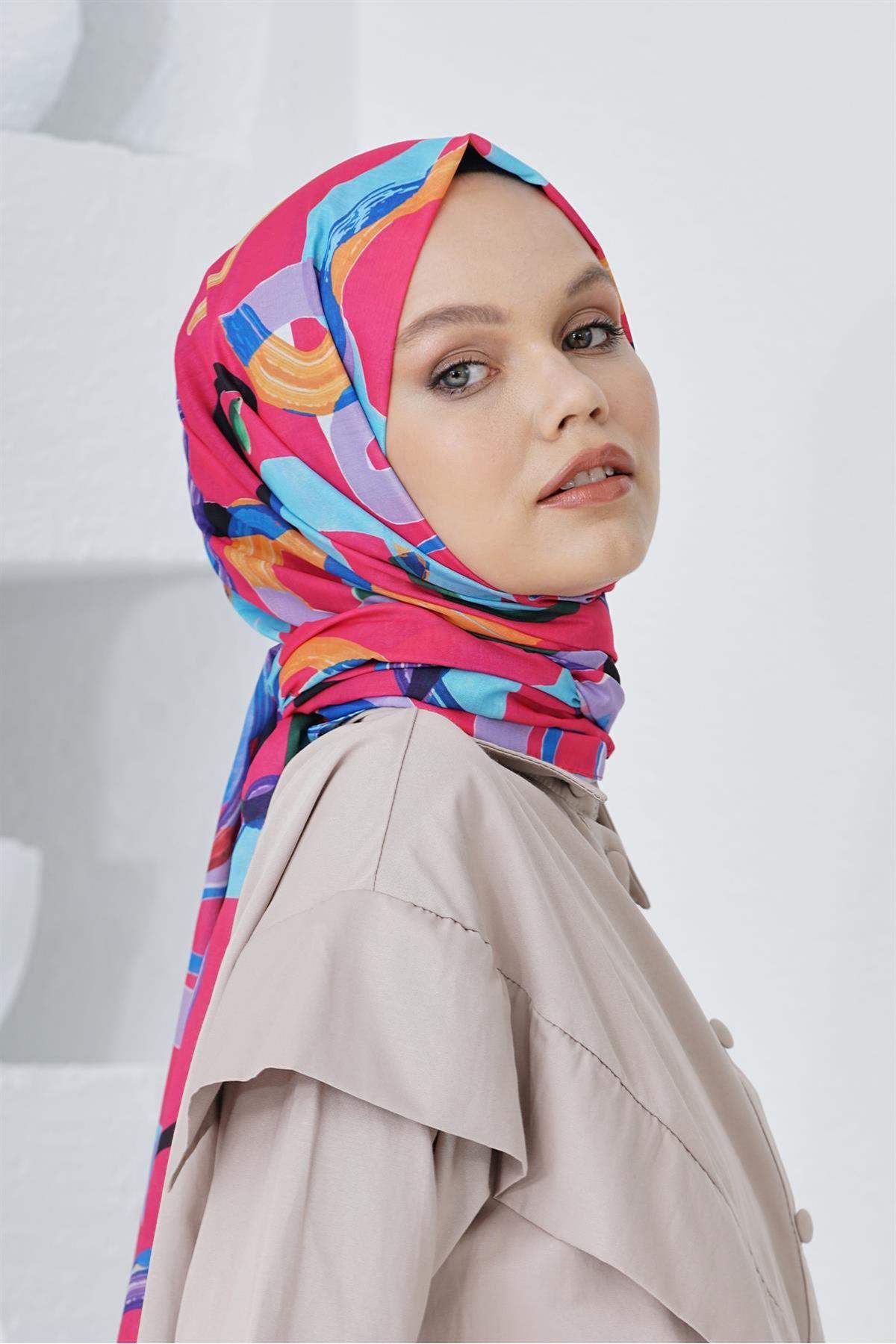 OTW4229 Confety Şal Fuşya