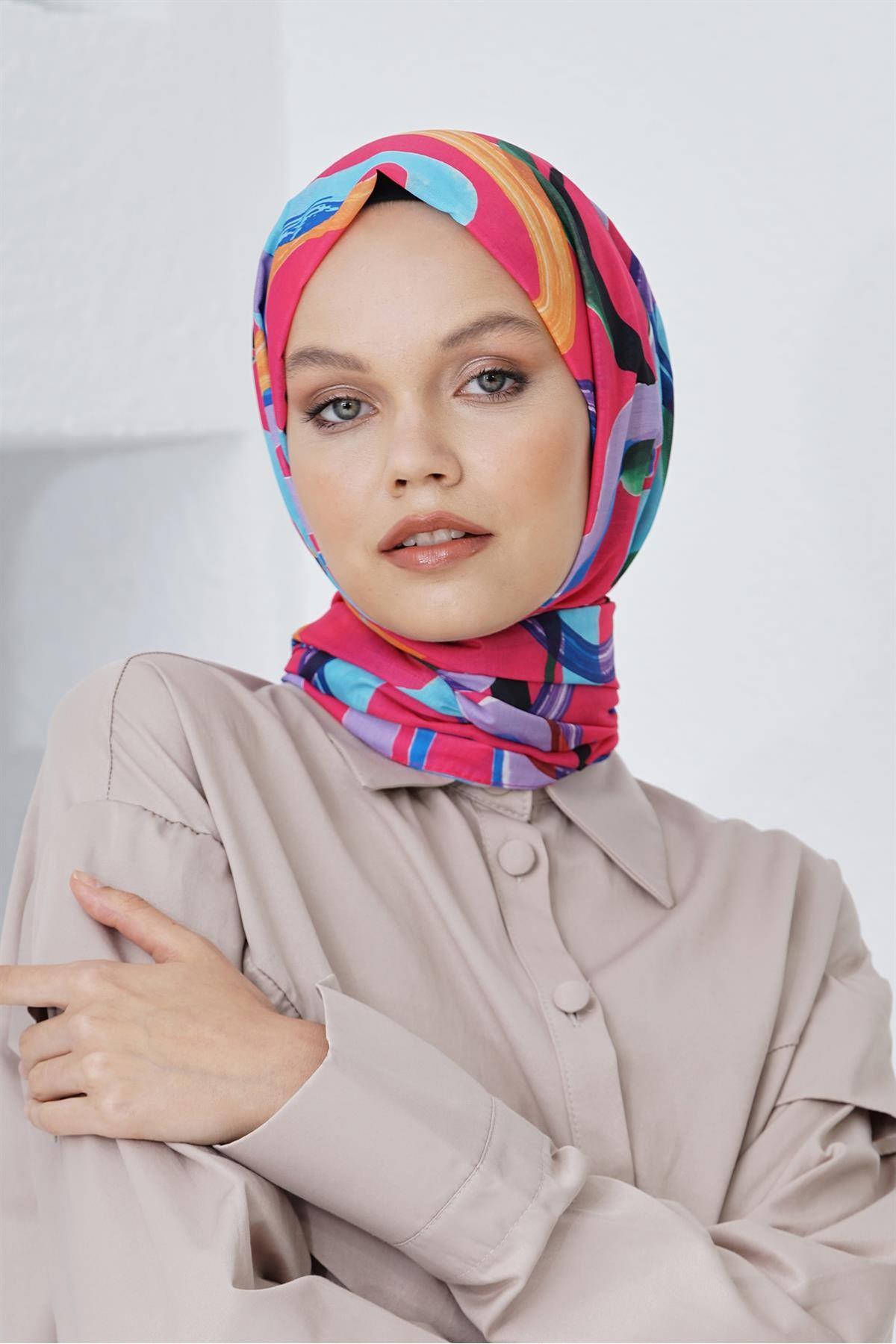 OTW4229 Confety Şal Fuşya