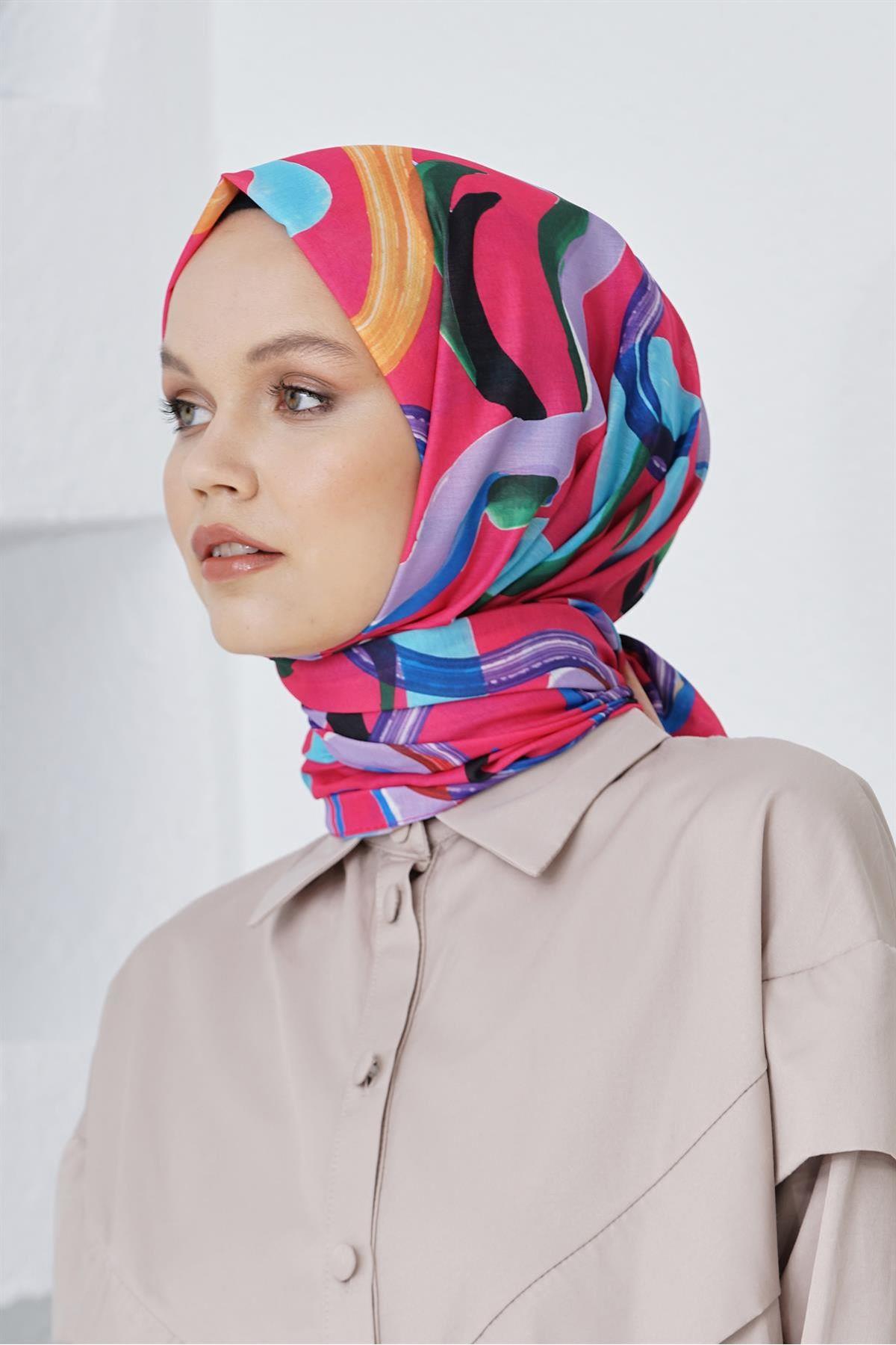 OTW4229 Confety Şal Fuşya