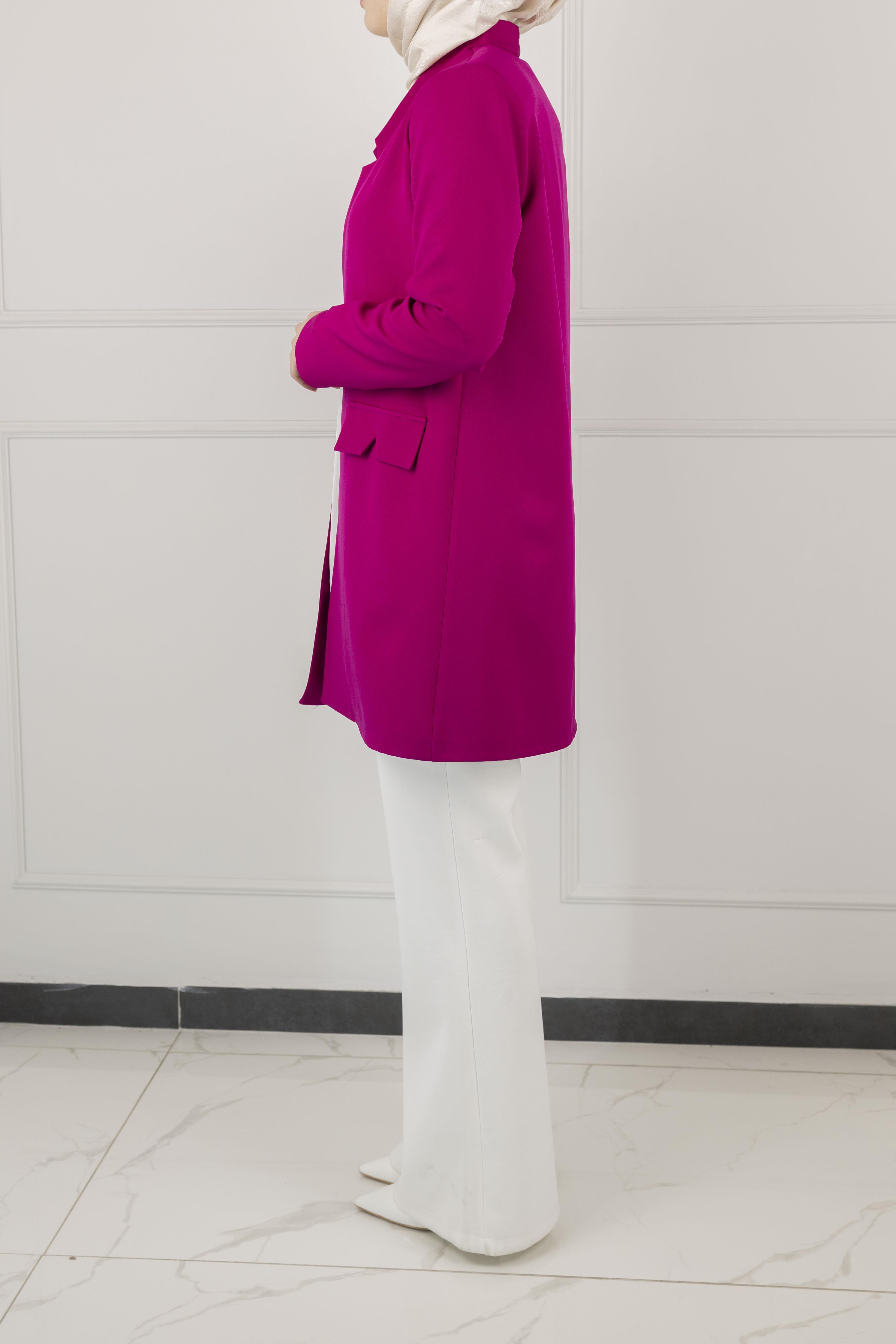 OTW5180 OTTOMAN ASTARSIZ BLAZER CEKET Fuşya