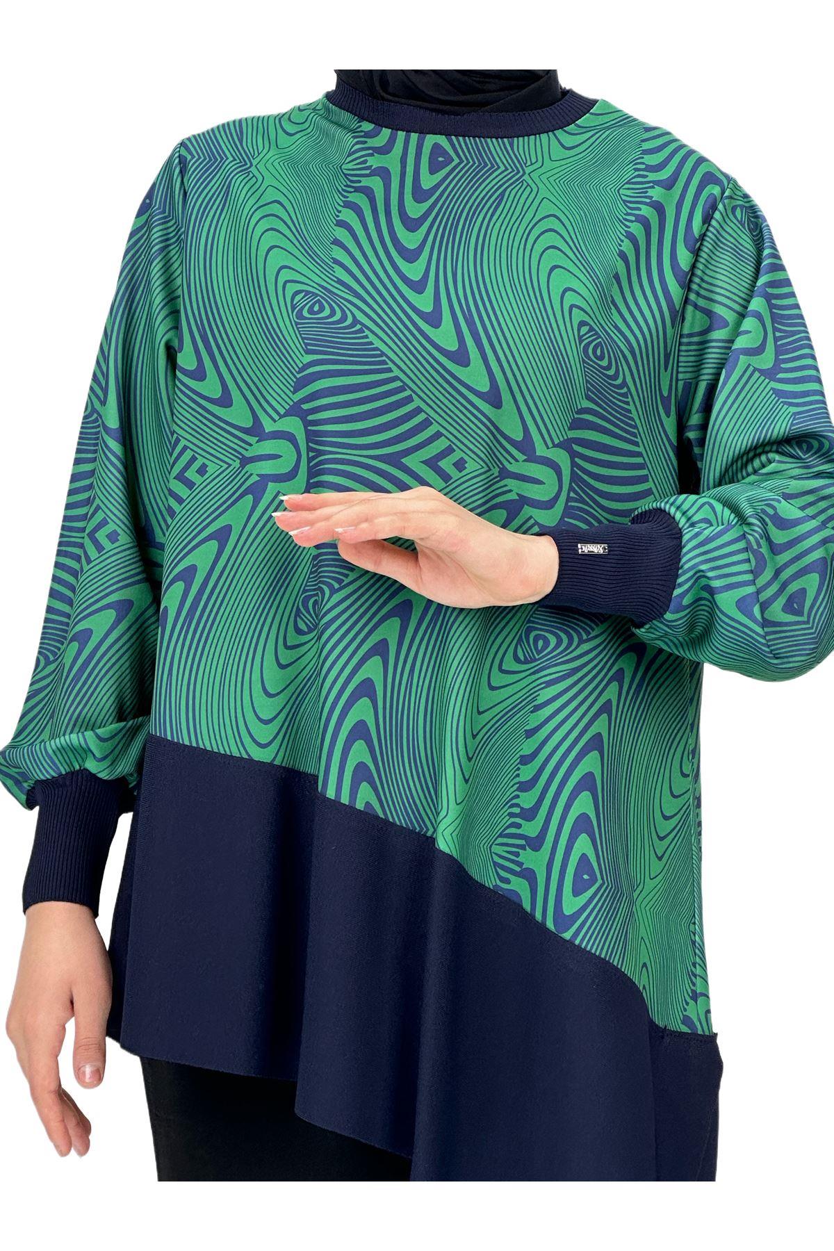 OTW5232 Desenli Tunik Yeşil