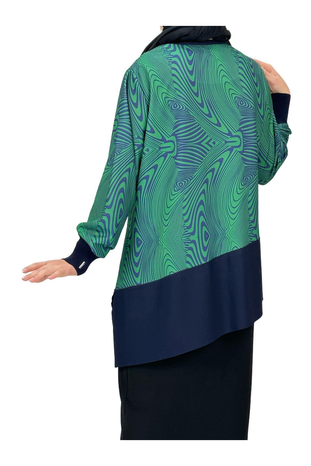 OTW5232 Desenli Tunik Yeşil