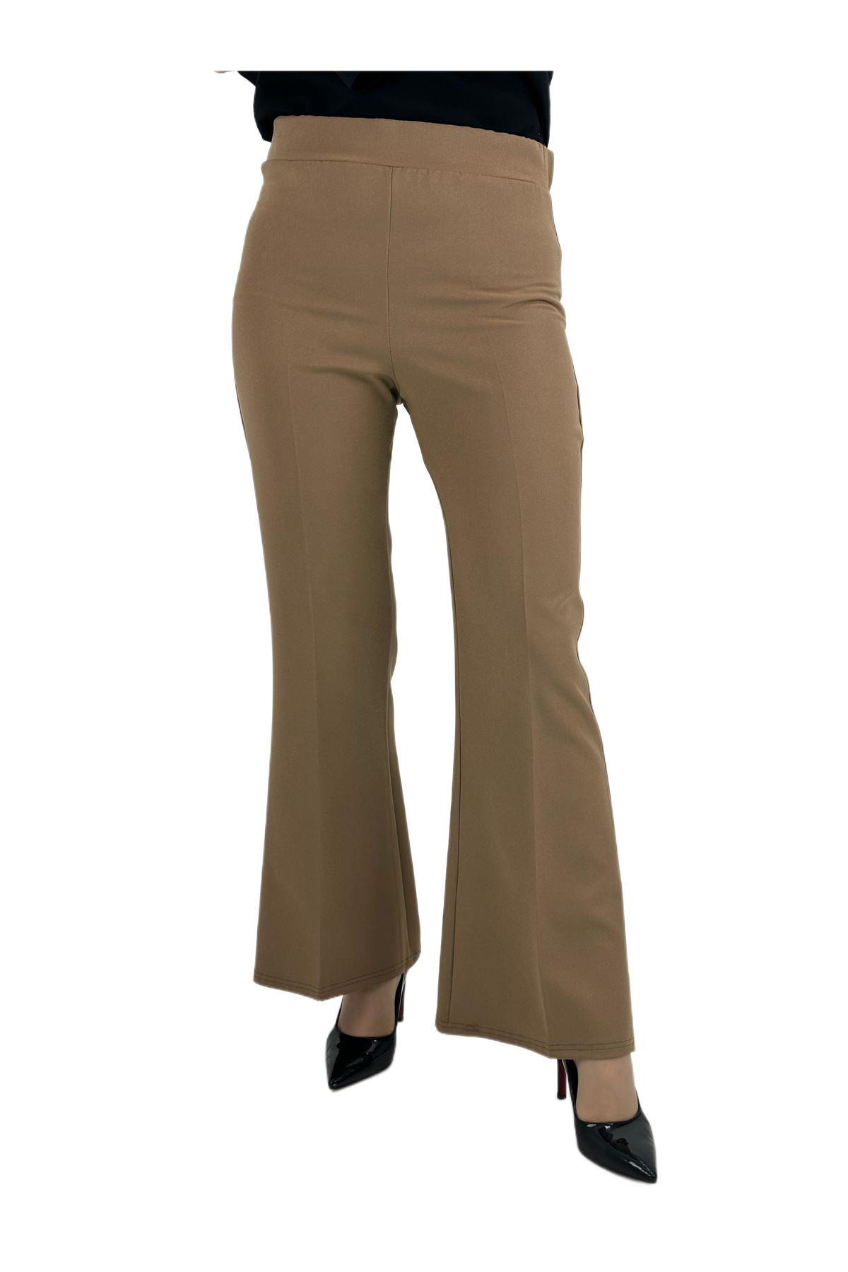 OTW5541 İspanyol Paça Pantolon Camel