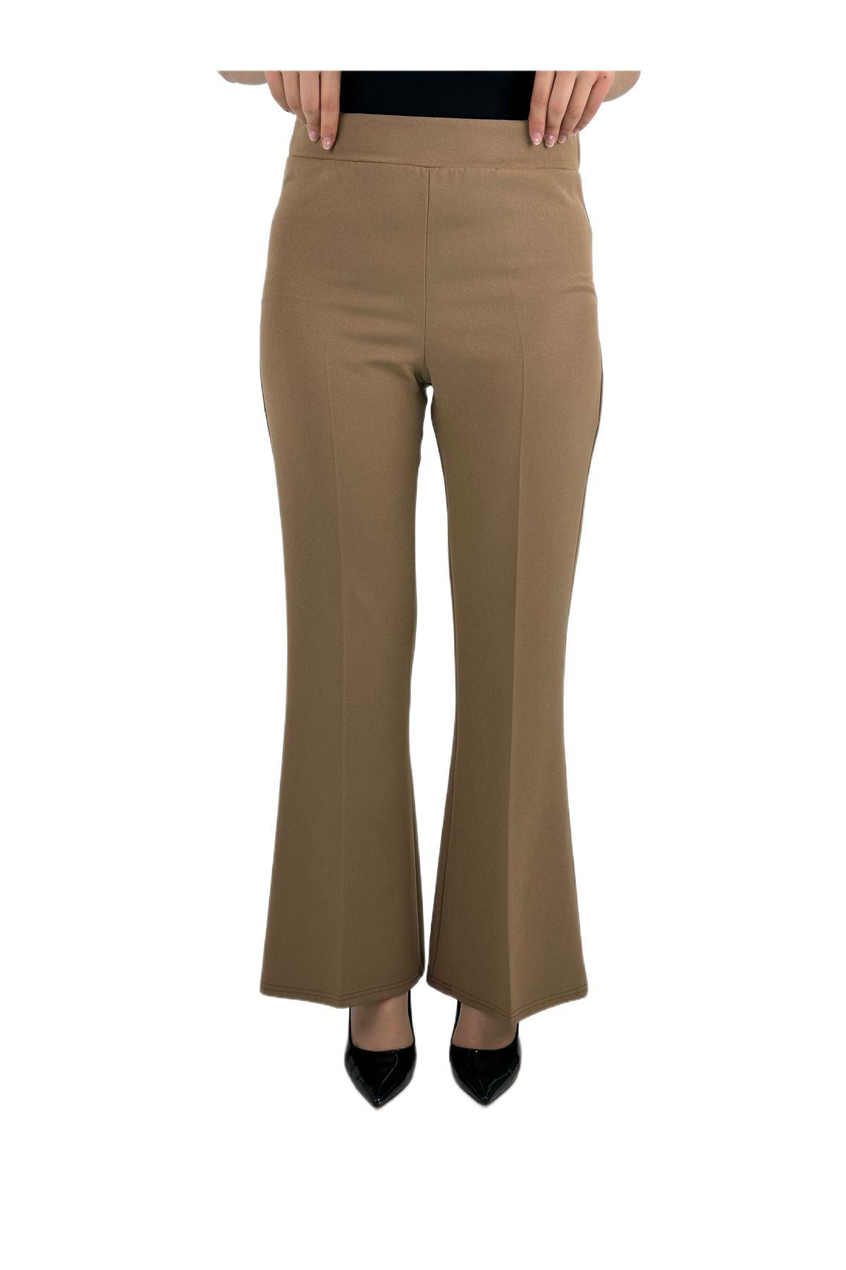 OTW5541 İspanyol Paça Pantolon Camel