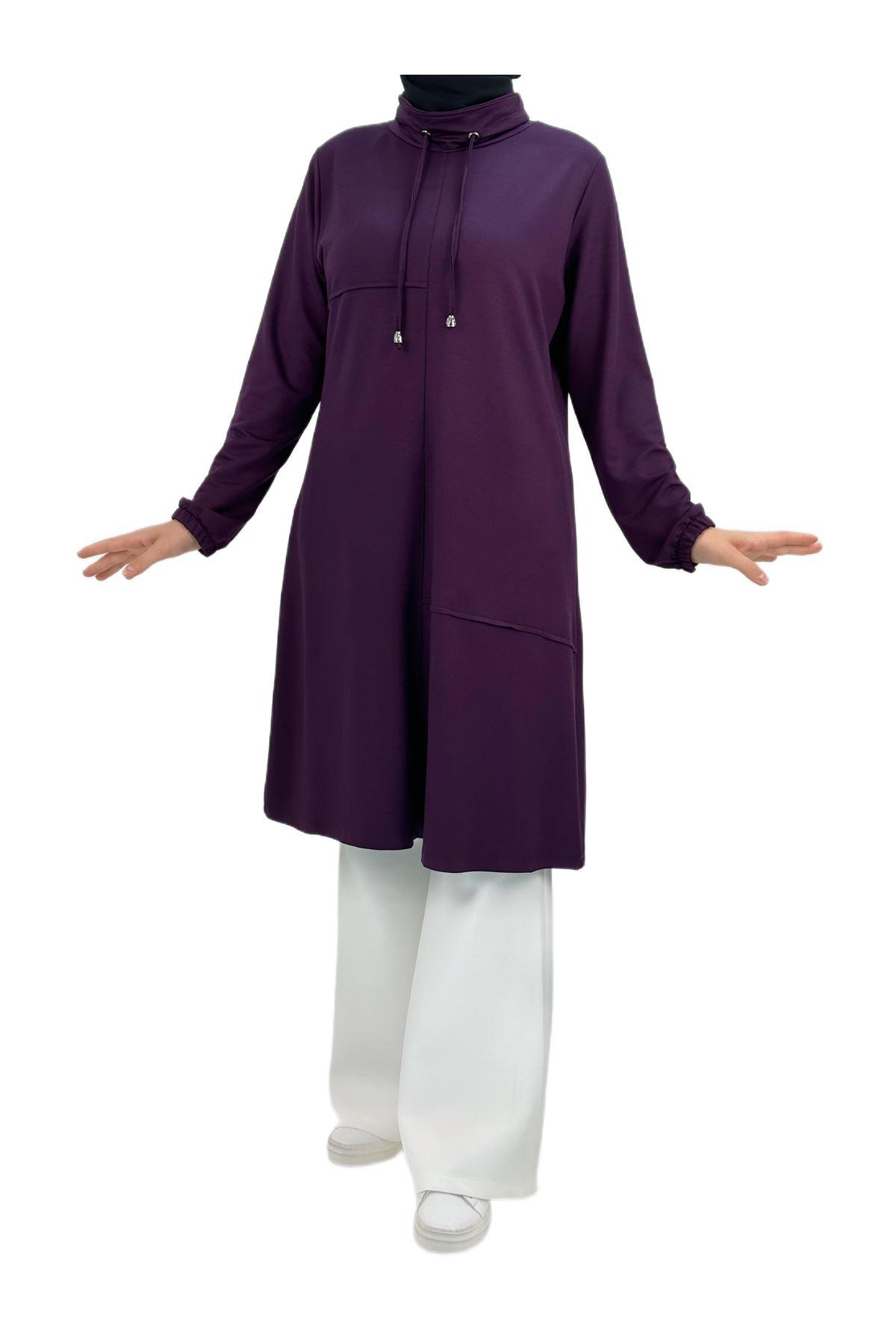 OTW593 Degaje Yaka Tunik Mor