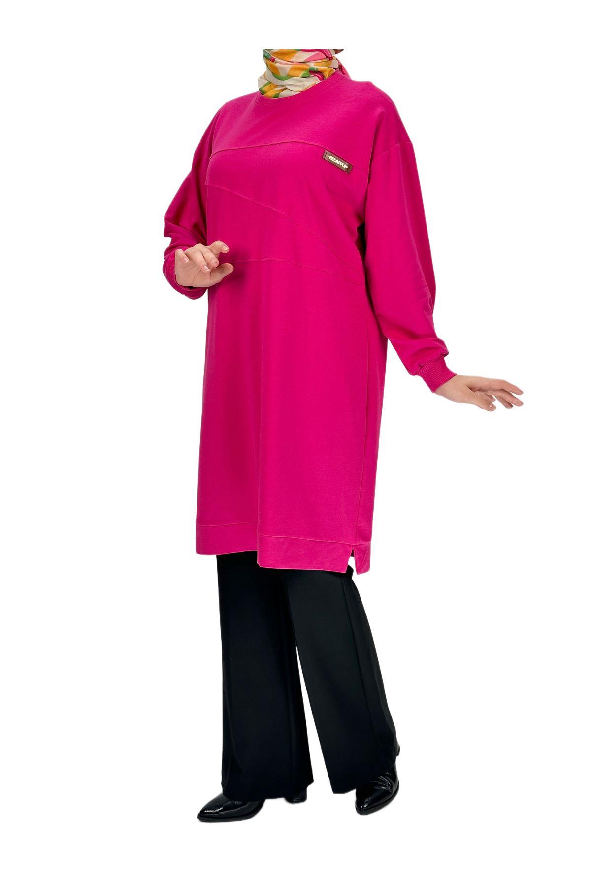 OTW6330 Büyük Beden Tunik Pembe
