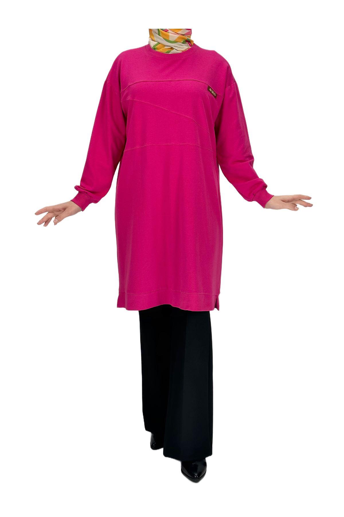 OTW6330 Büyük Beden Tunik Pembe