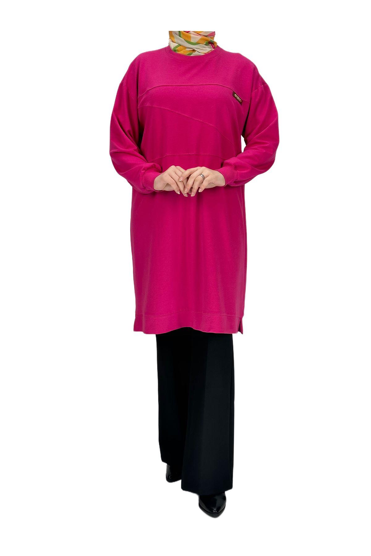 OTW6330 Büyük Beden Tunik Pembe