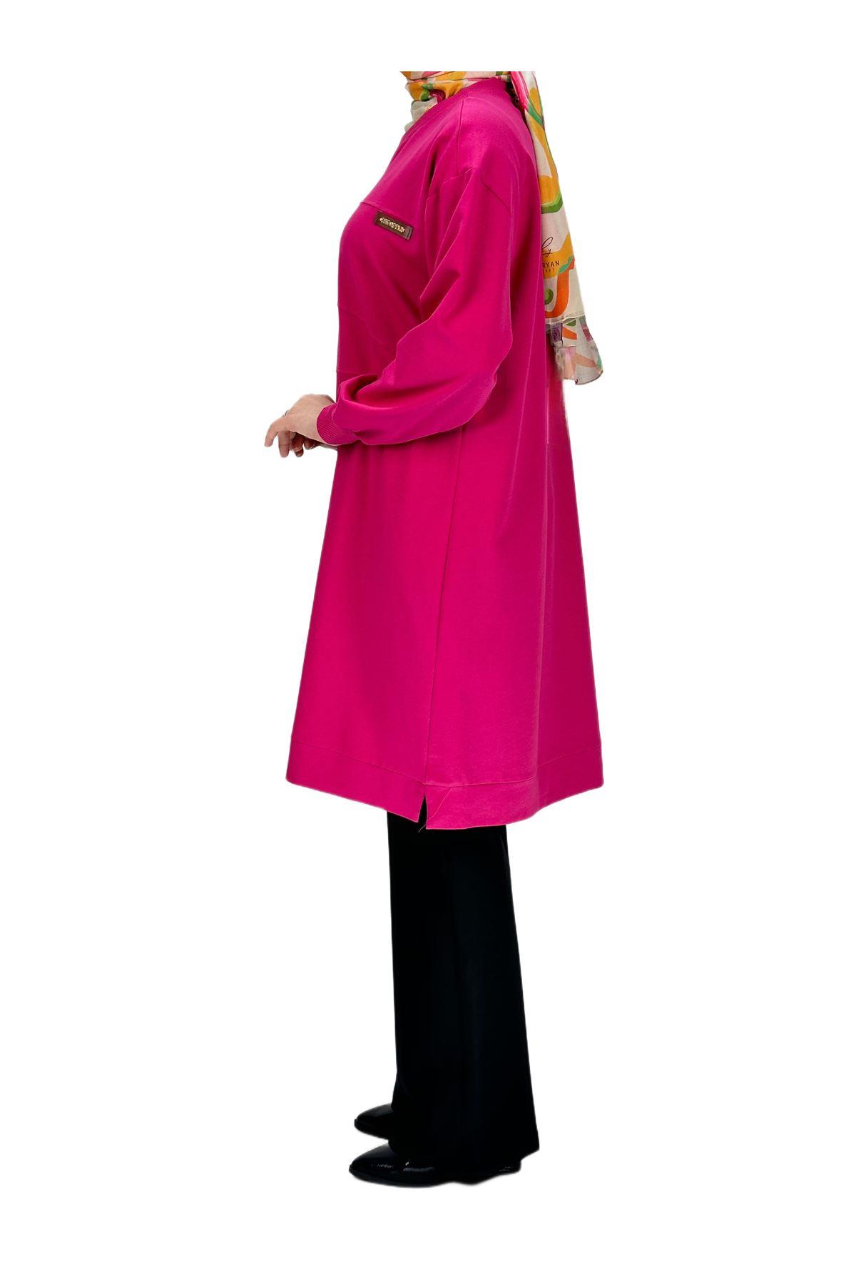 OTW6330 Büyük Beden Tunik Pembe
