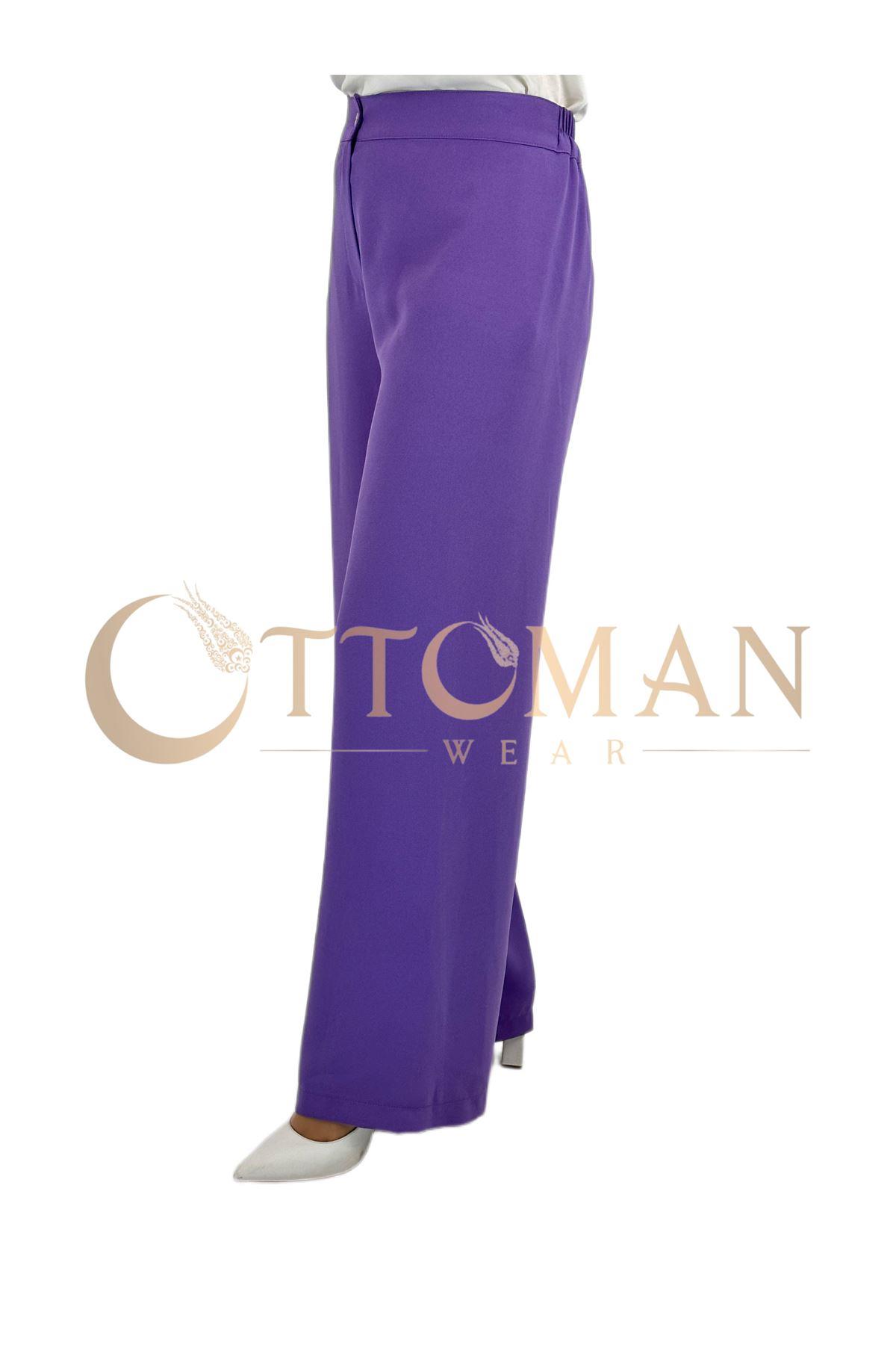 OTW6558 Krep Pantolon Lila