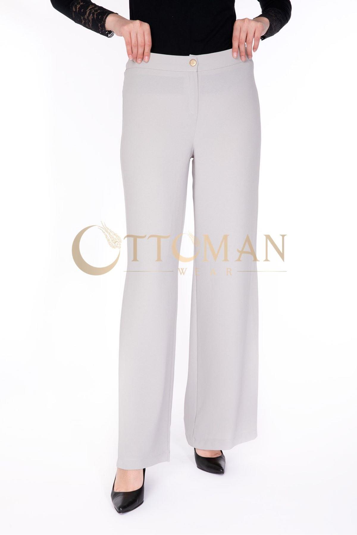 OTW703 Bol Paça Krep Pantolon Gri
