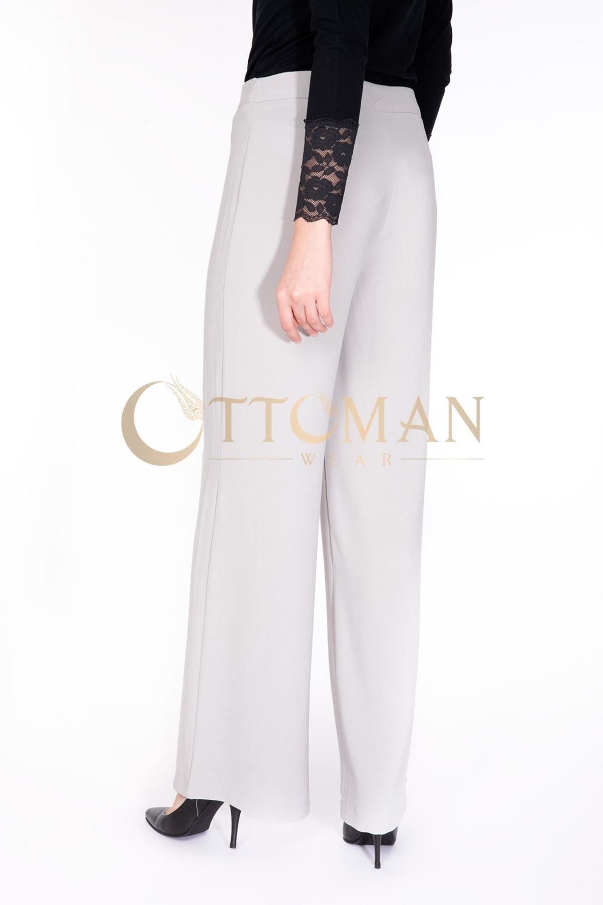 OTW703 Bol Paça Krep Pantolon Gri