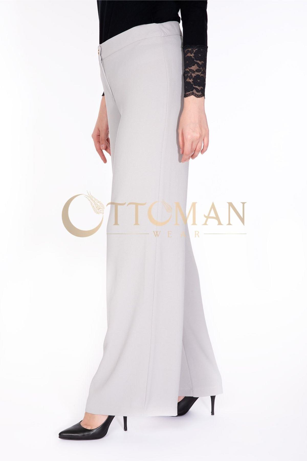 OTW703 Bol Paça Krep Pantolon Gri