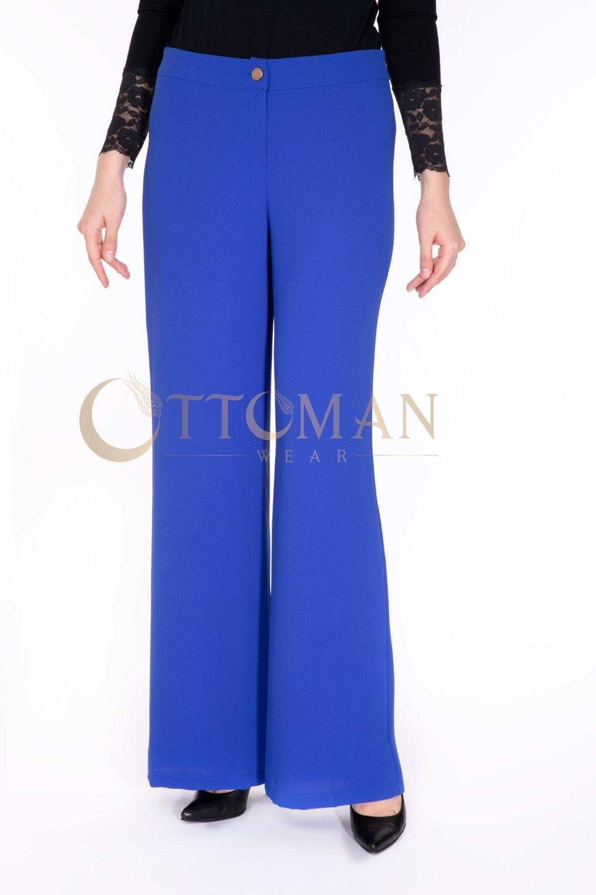 OTW703 Bol Paça Krep Pantolon Saks