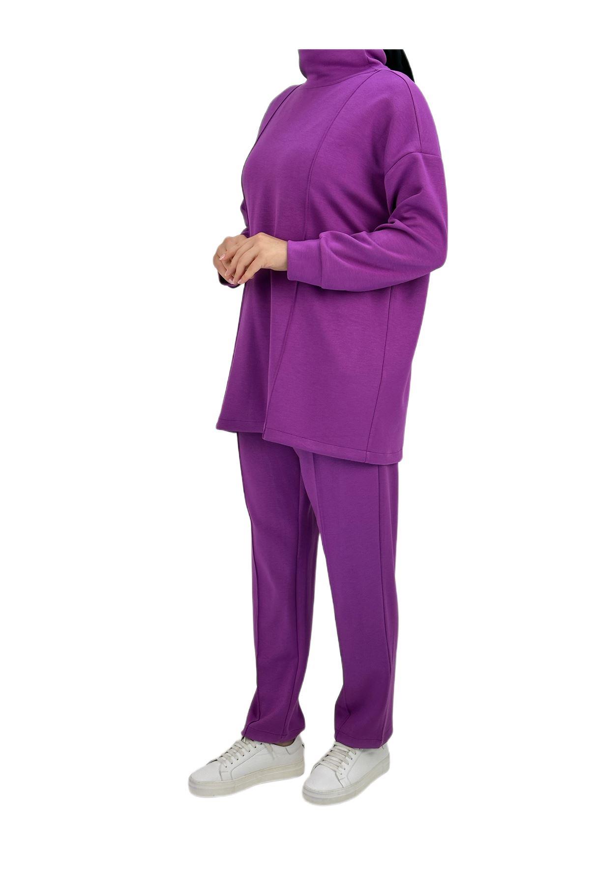 OTW7609 Pantolonlu Takım Mor