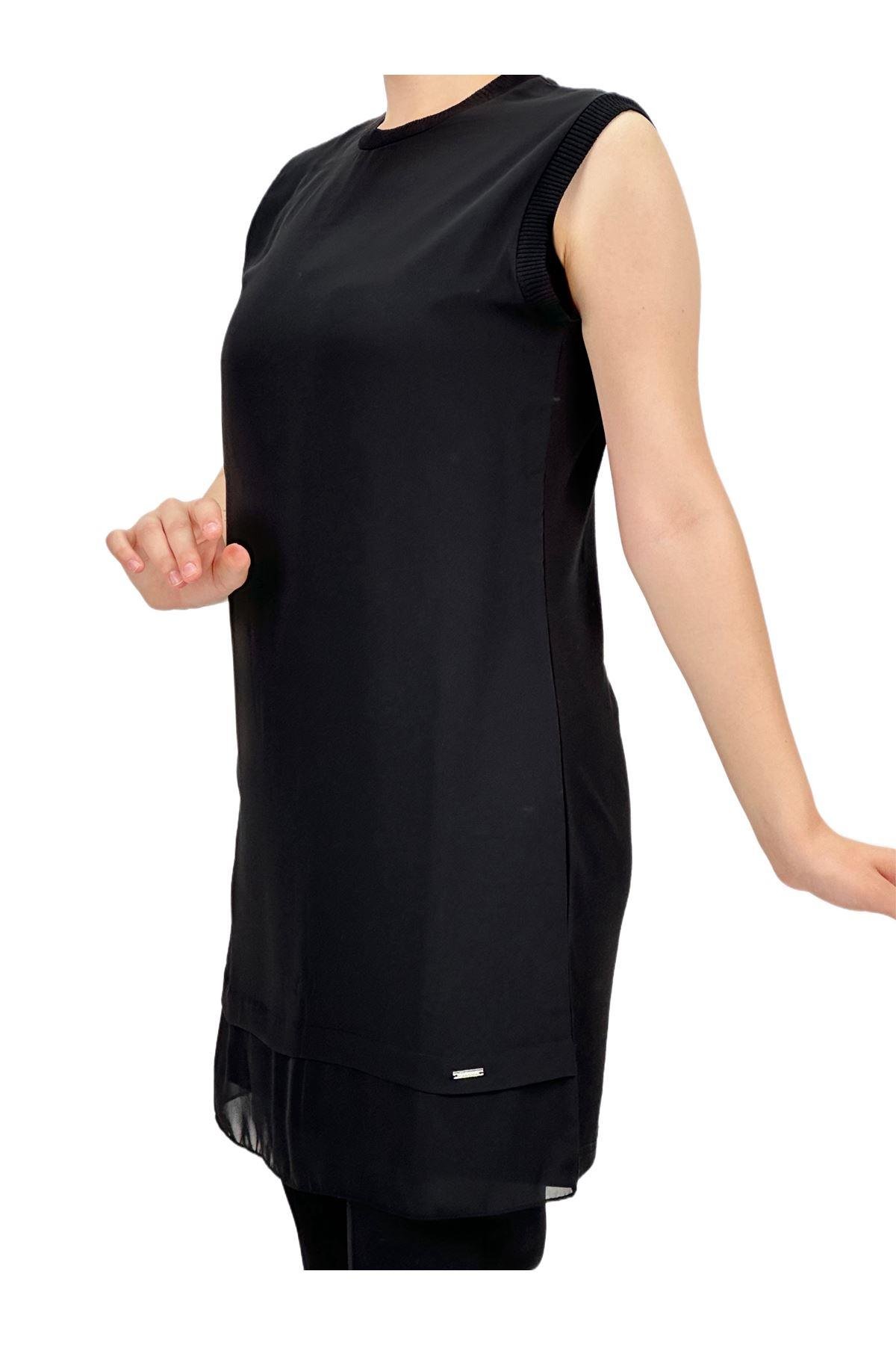 OTW775 Rayon Kolsuz Şifon İçlik Siyah