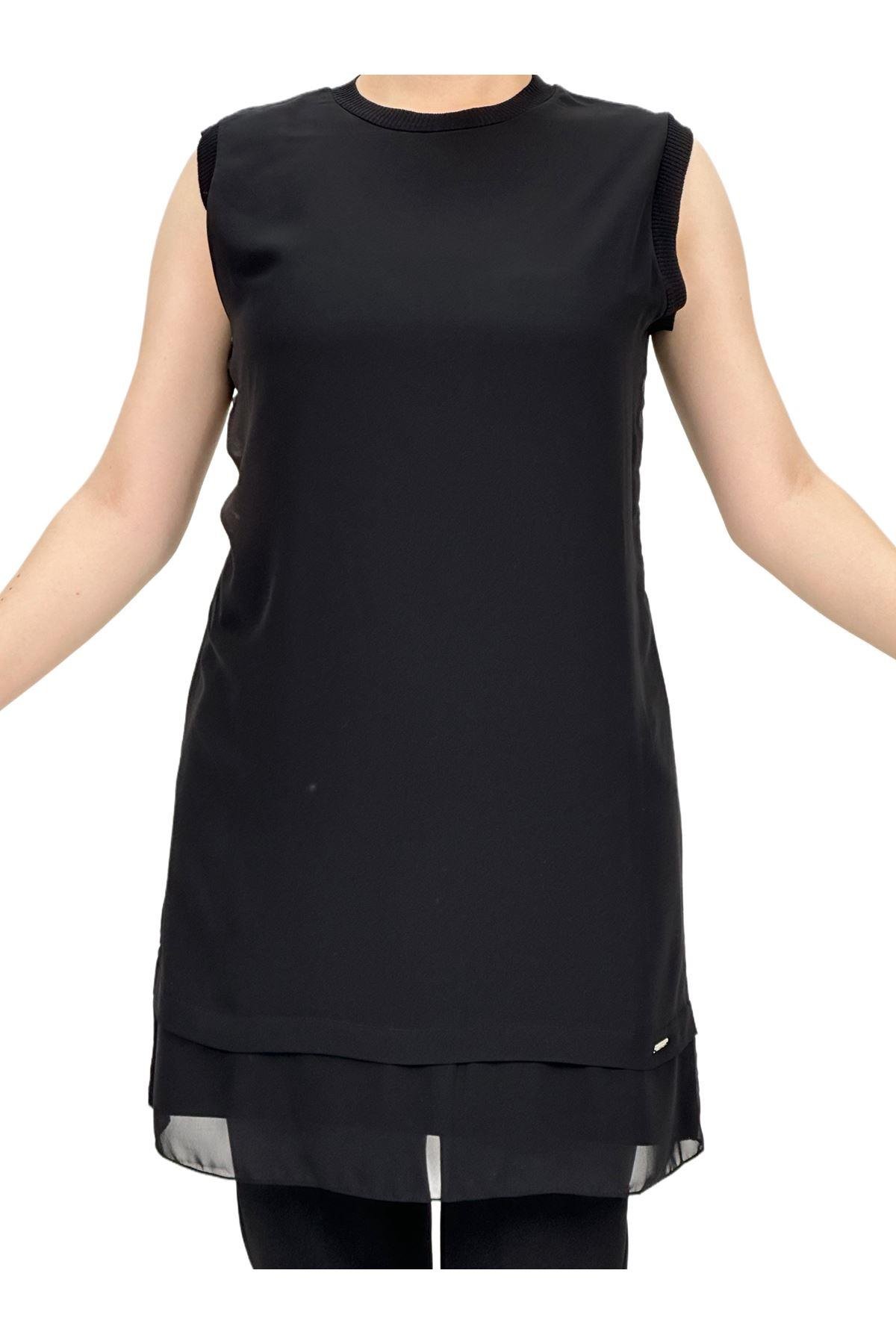 OTW775 Rayon Kolsuz Şifon İçlik Siyah