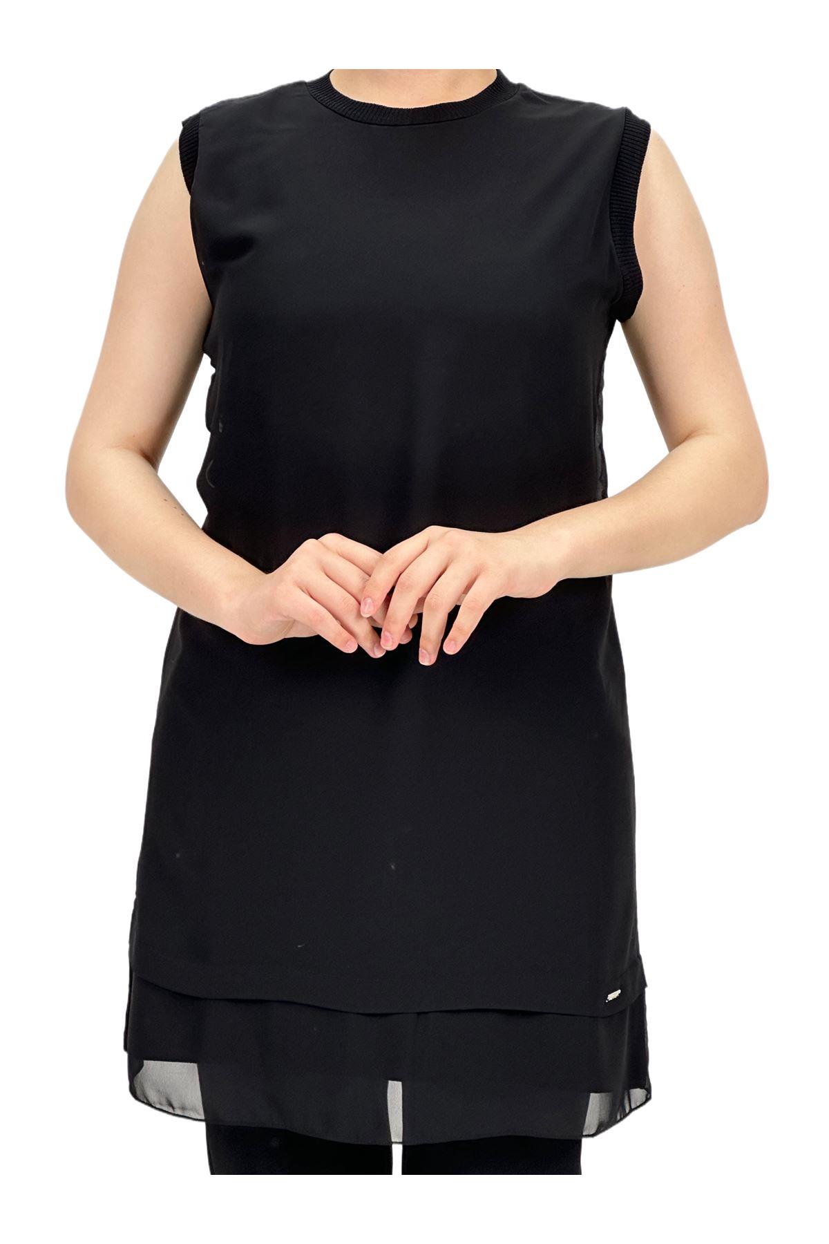 OTW775 Rayon Kolsuz Şifon İçlik Siyah