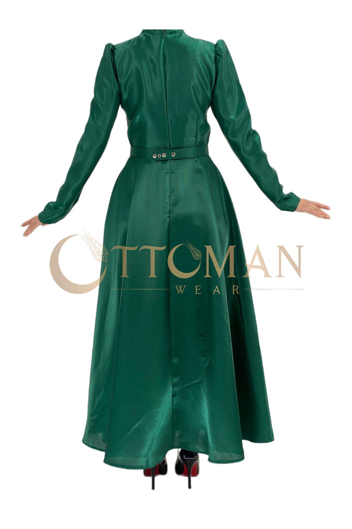 OTW9748 Abiye Elbise Zümrüt