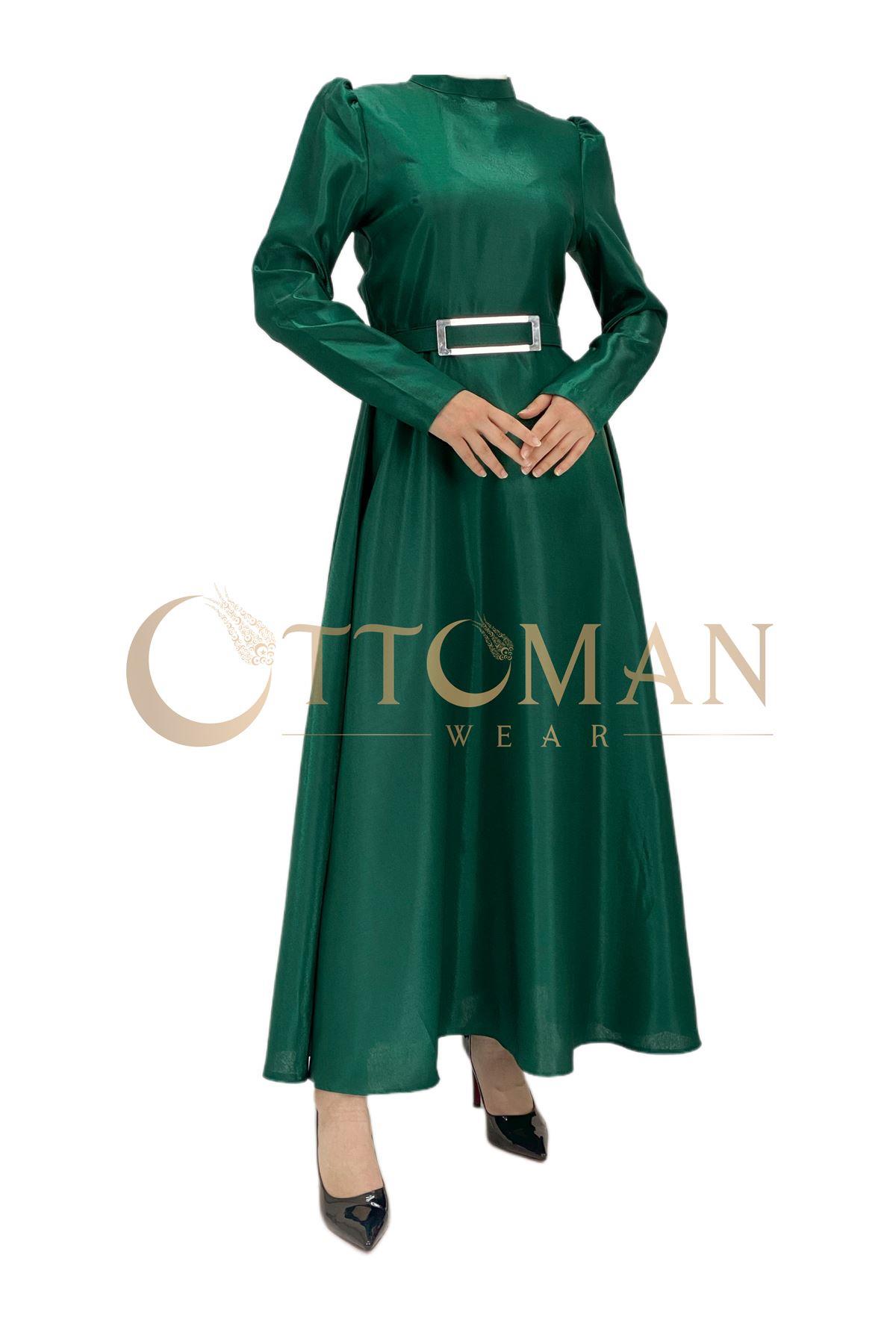 OTW9748 Abiye Elbise Zümrüt