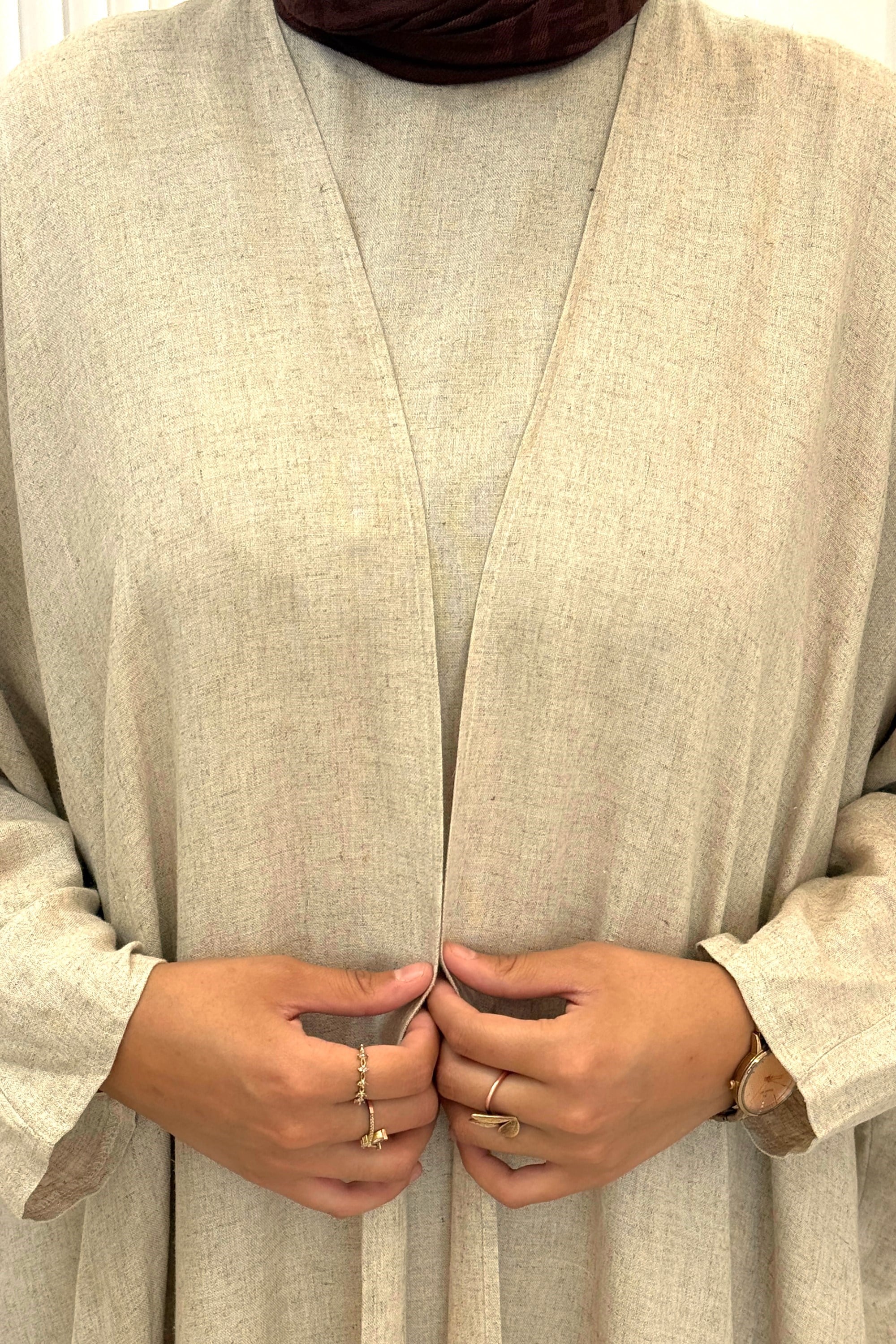 Oversize Tesettür Abaya Takım Taş OTW9835