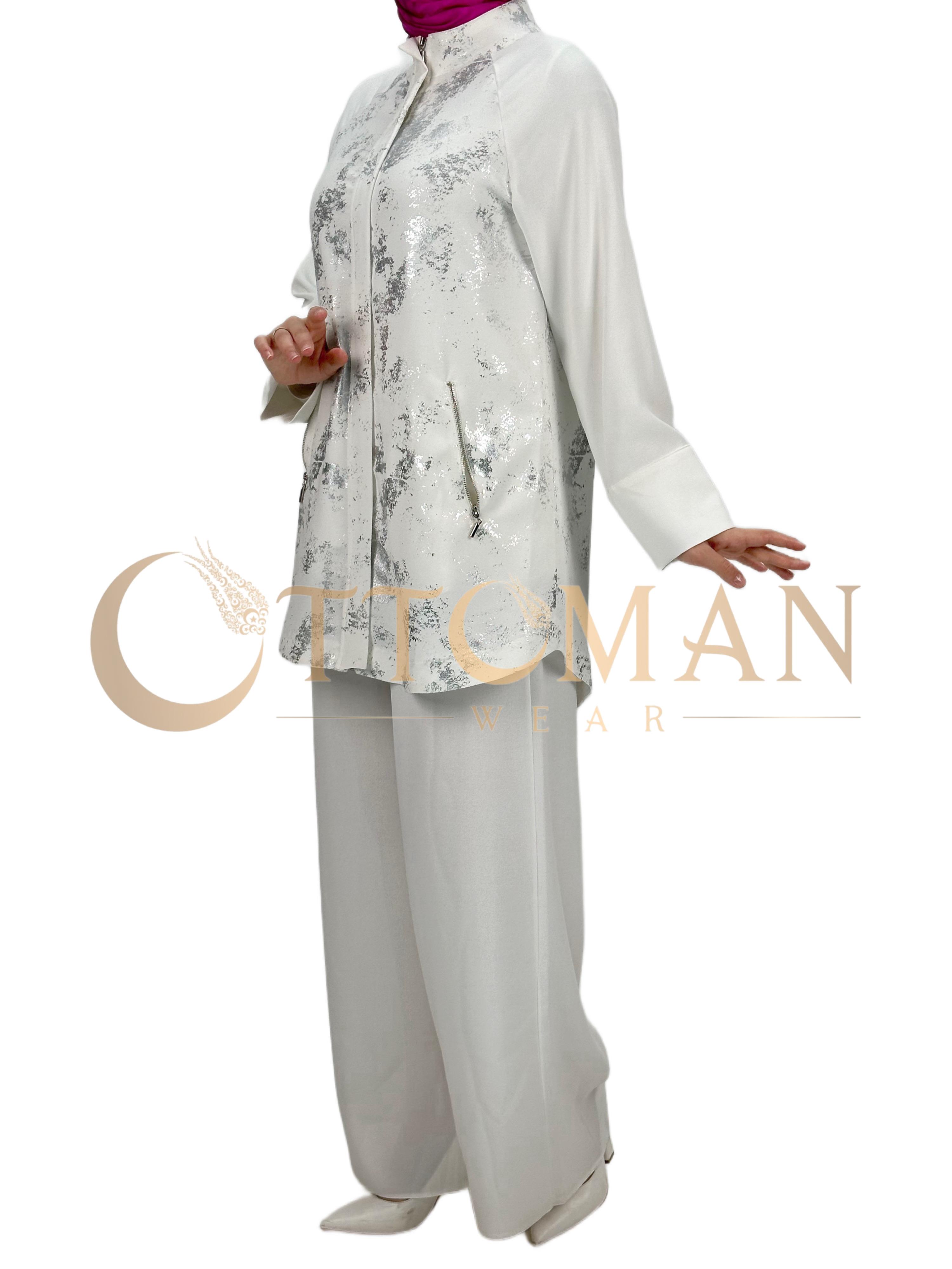 Pantolonlu Takım Ekru OTW8397