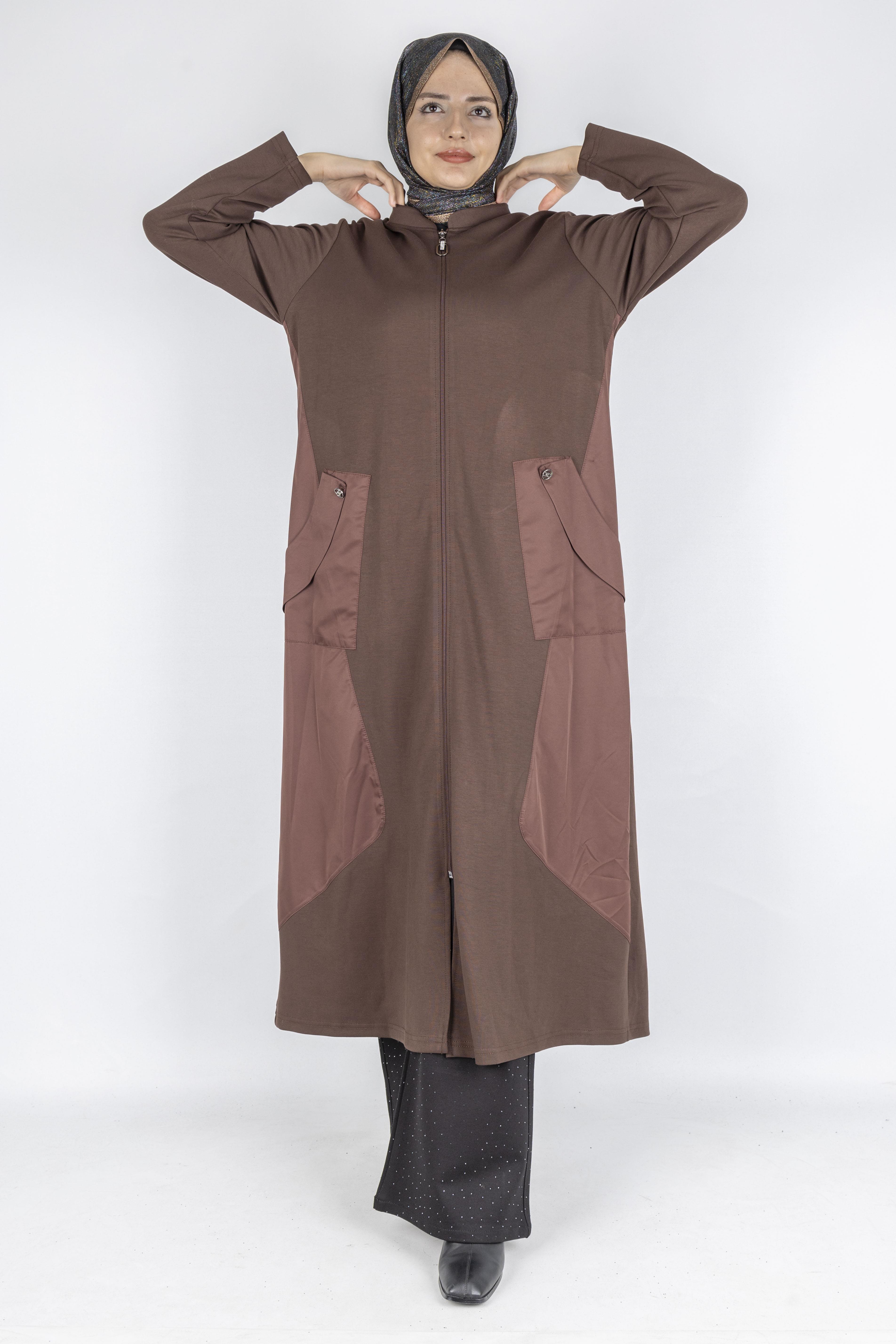 Paraşüt Detaylı Fermuarlı Oysho Kap Kahve OTW316